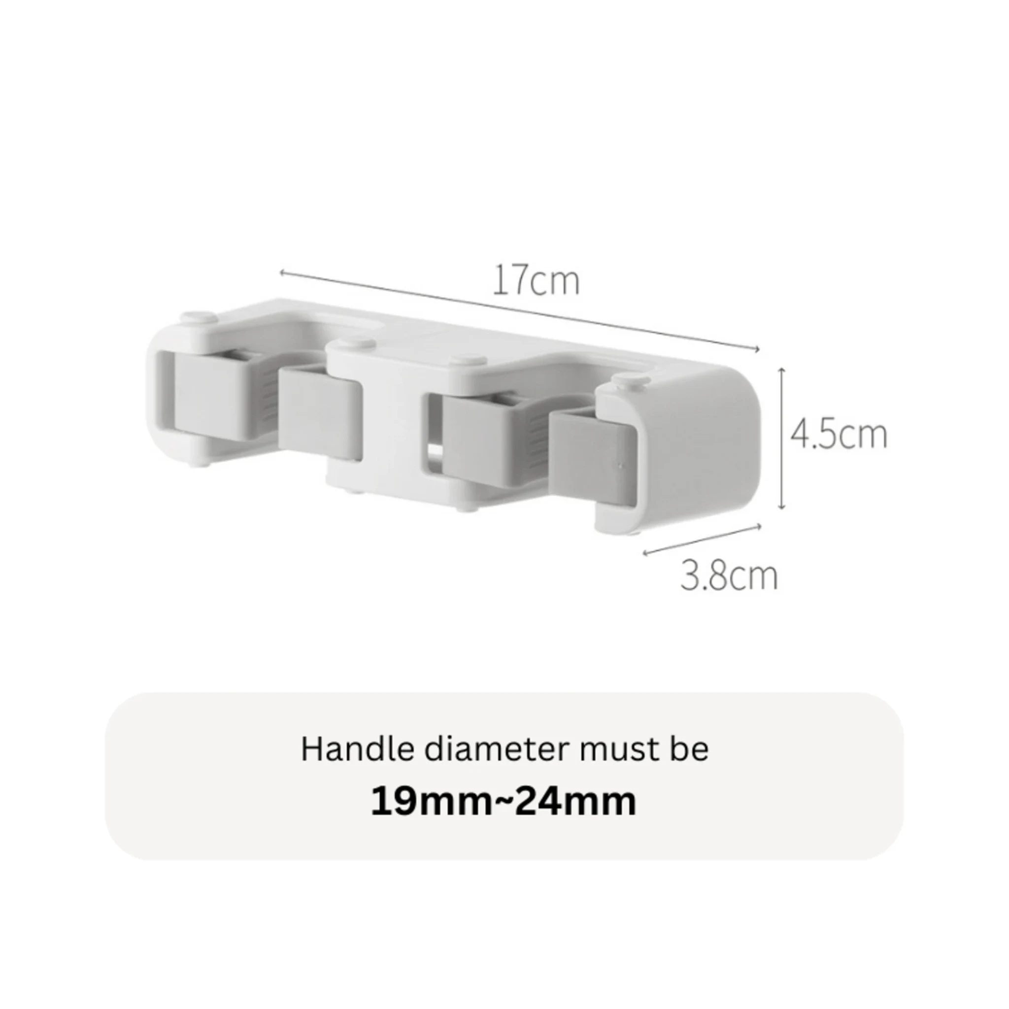 ZenLife Dale Mop Holder, Double, 17x3.8x4.5cm