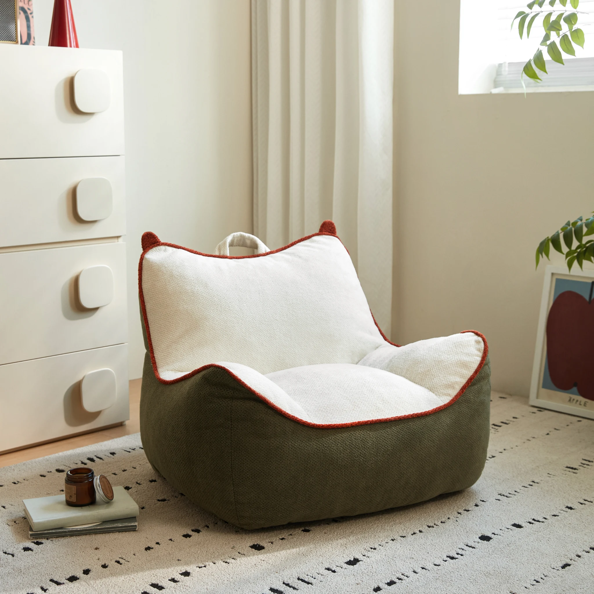 Linspire Banny Beanbags, White & Green