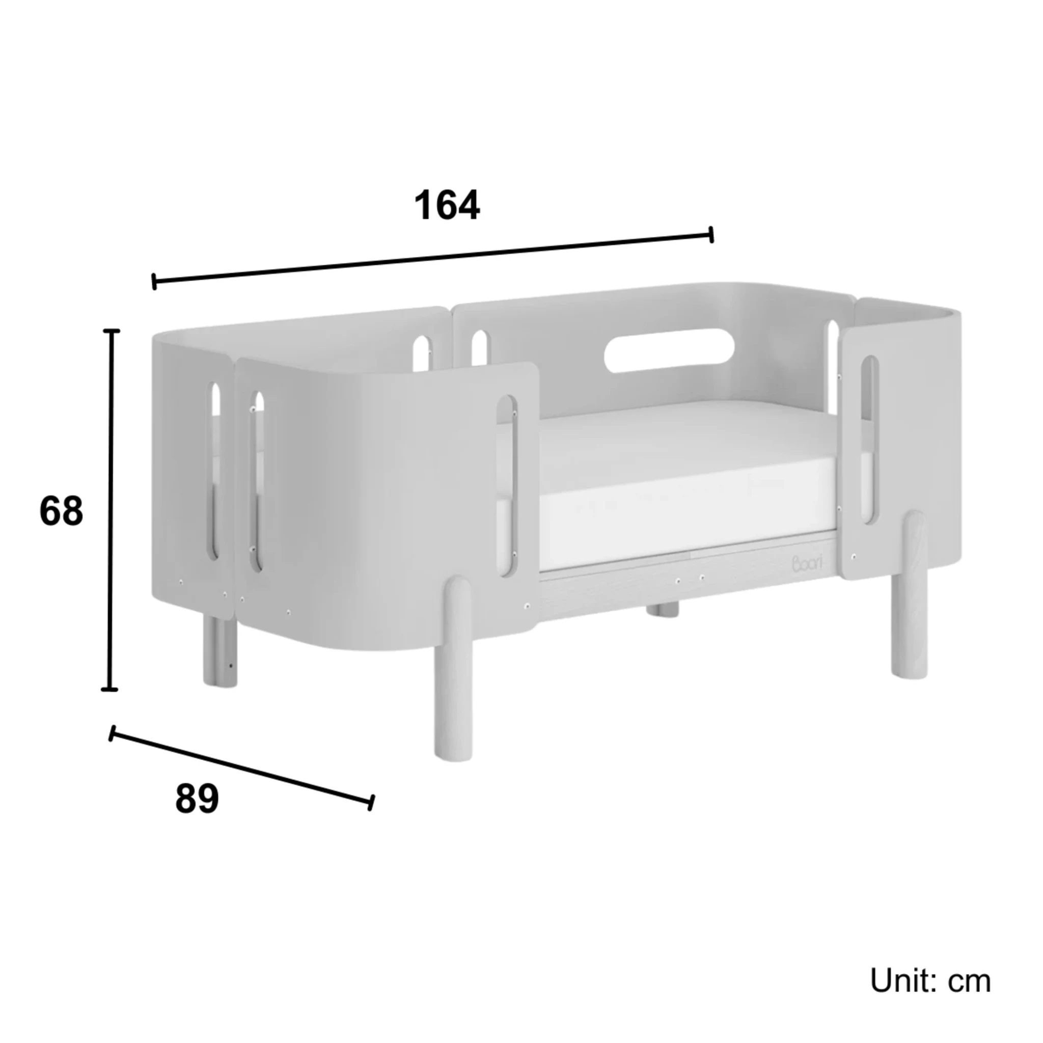 Boori Nova Evolve Kids Bedside Bed, Cherry