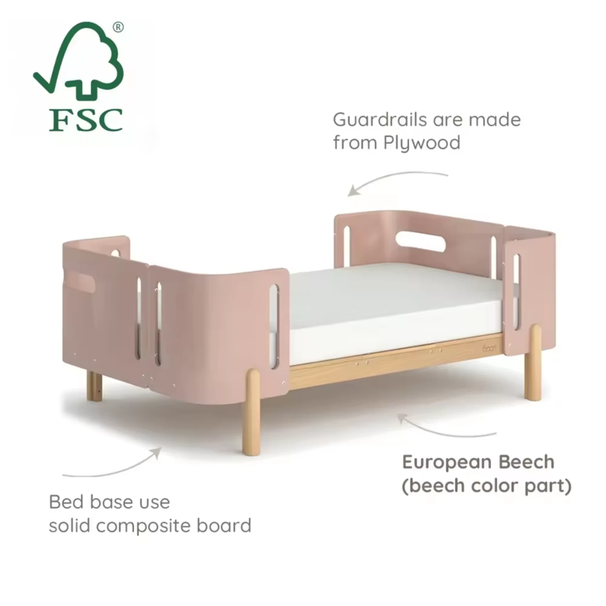 Boori Nova Kids Long Junior Global Double Bed, Cherry