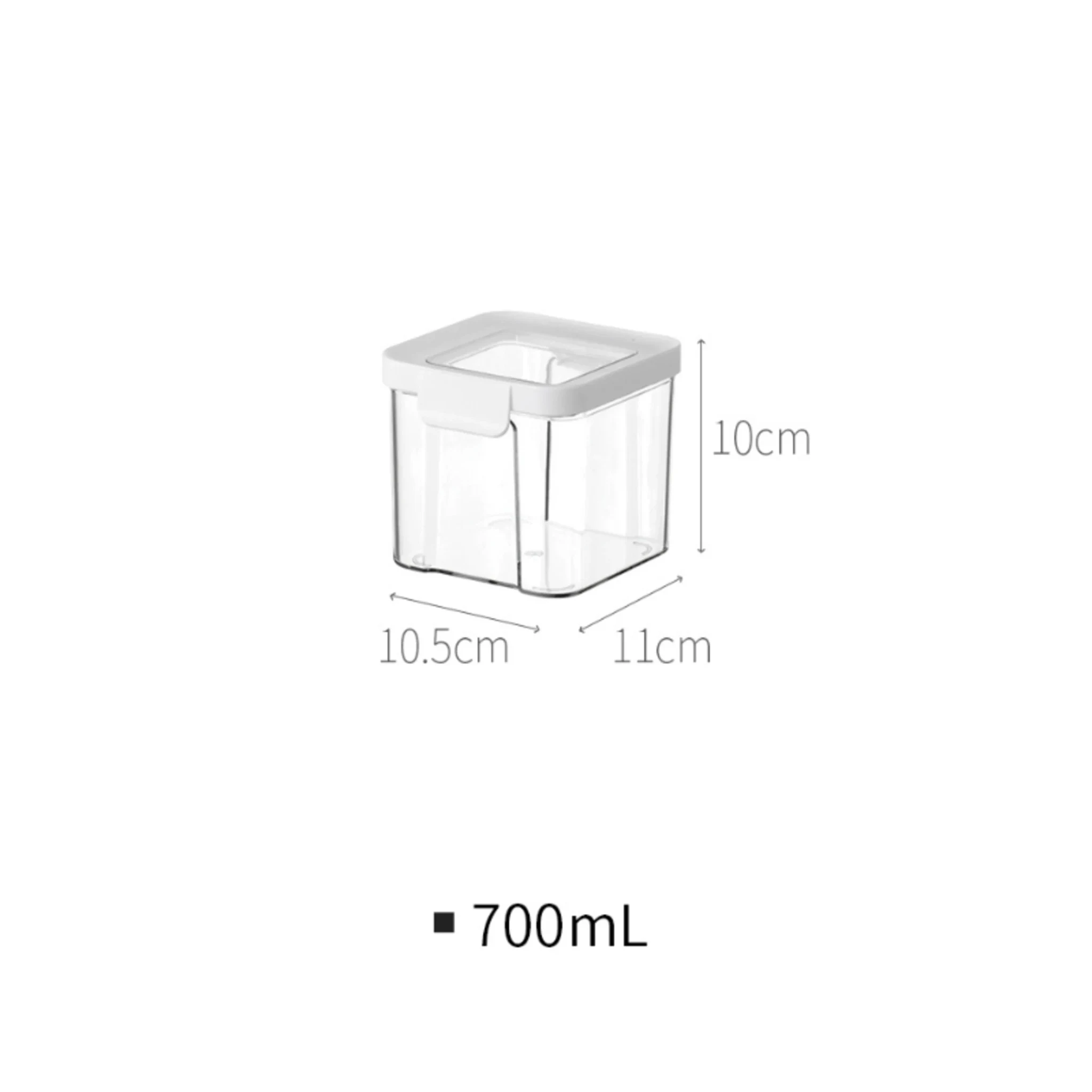 ZenLife Glen Square Airtight Container, 700ml, 10.5x11x10cm