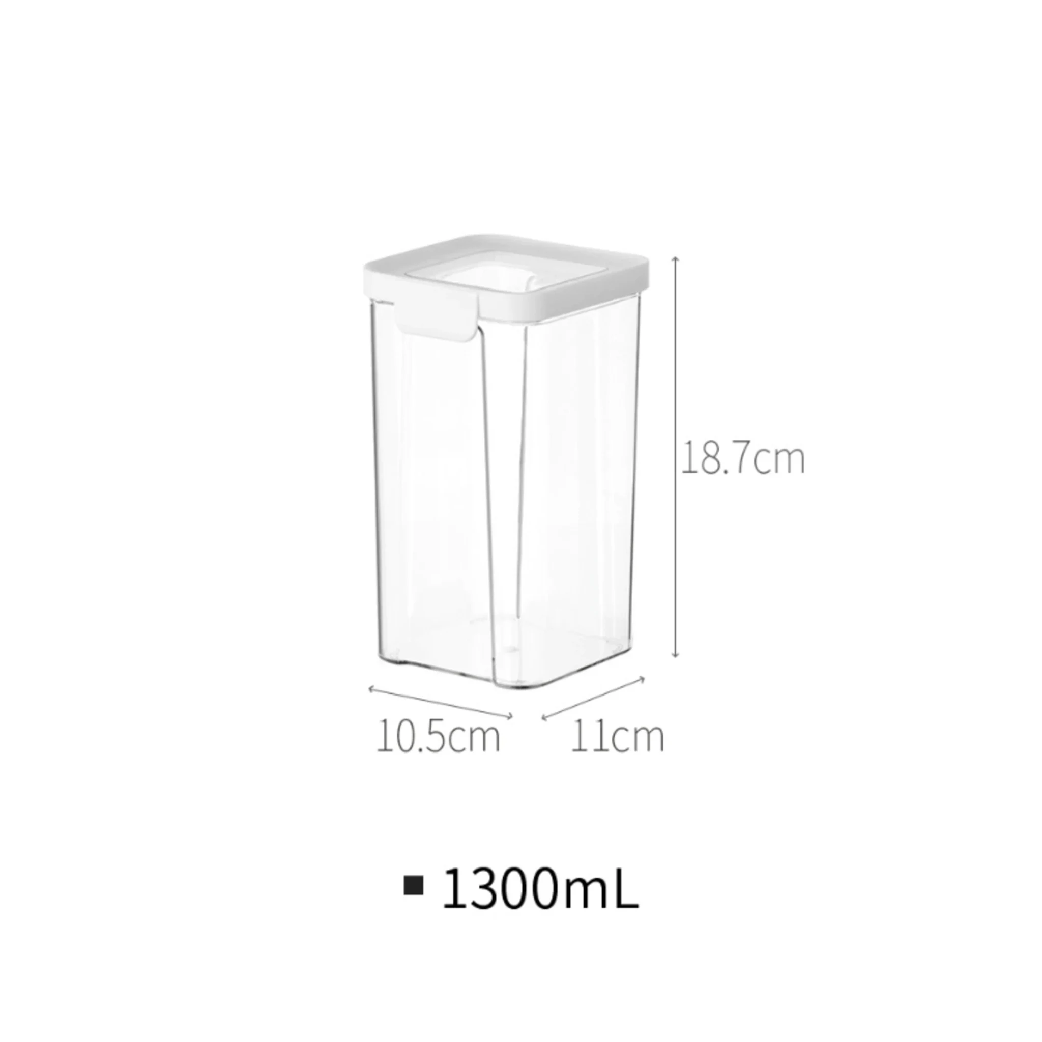 ZenLife Glen Square Airtight Container, 1300ml, 10.5x11x18.7cm