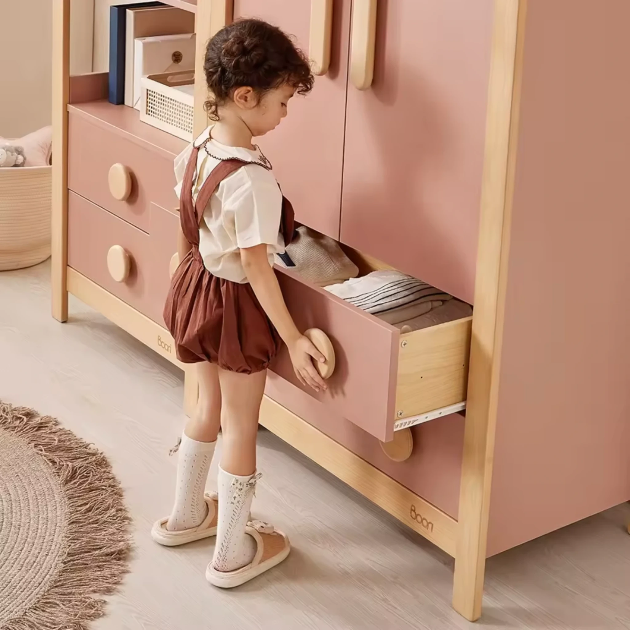 Boori Tidy Kids 2 Door Wardrobe With 2 Drawers, Cherry