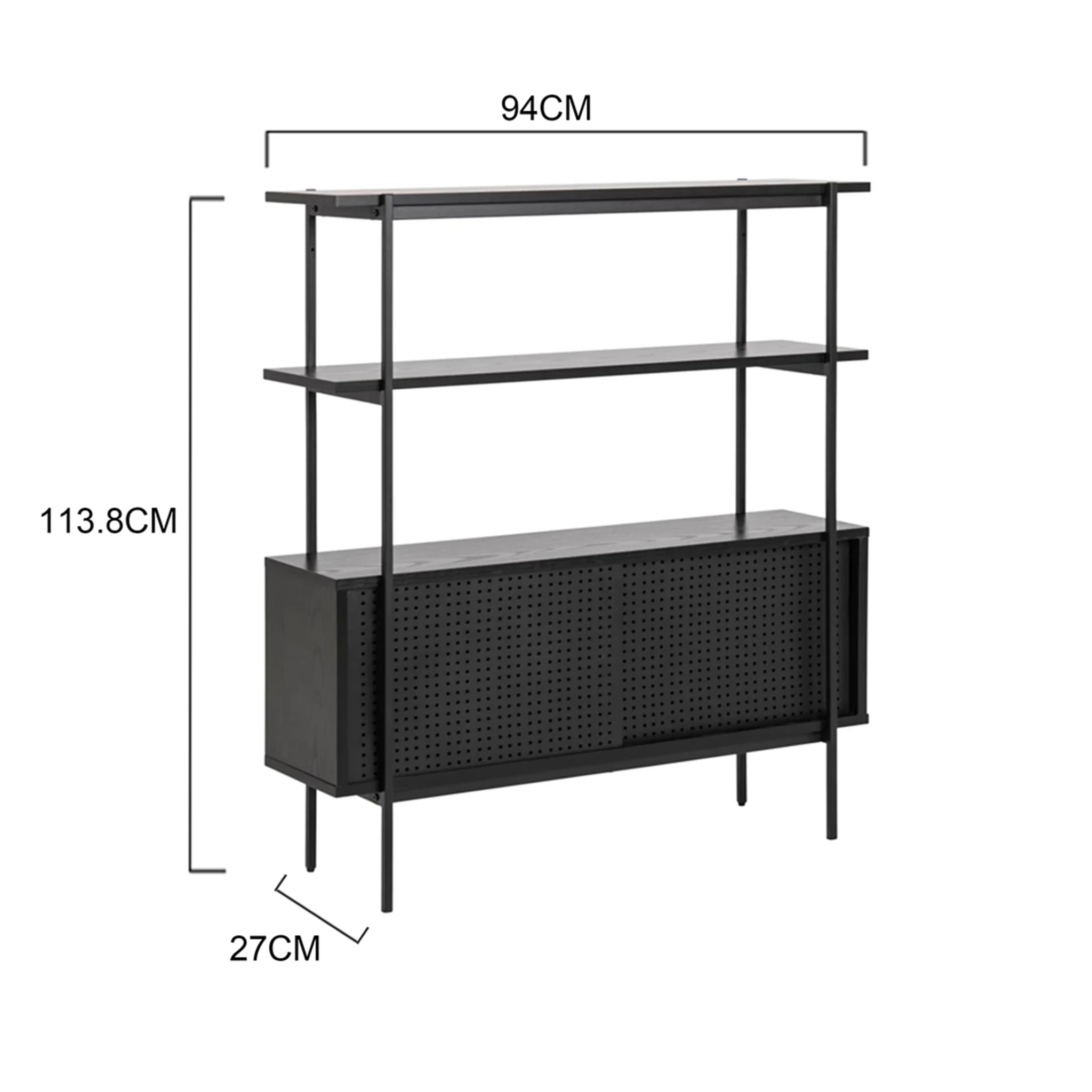 Hjem Design Aurex Shelving Unit, 94x27x114cm
