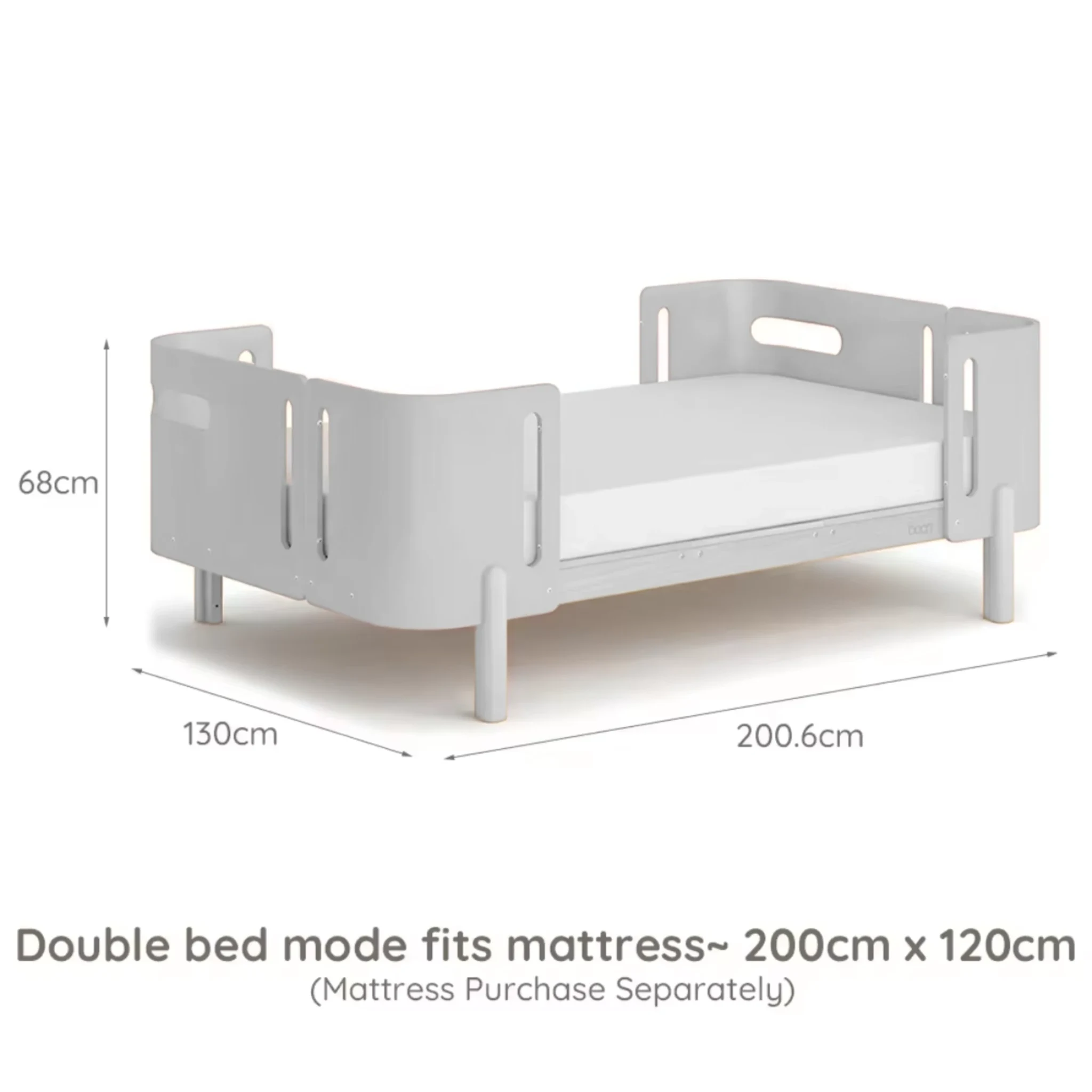 Boori Nova Kids Long Junior Global Double Bed with Drawer, Blueberry