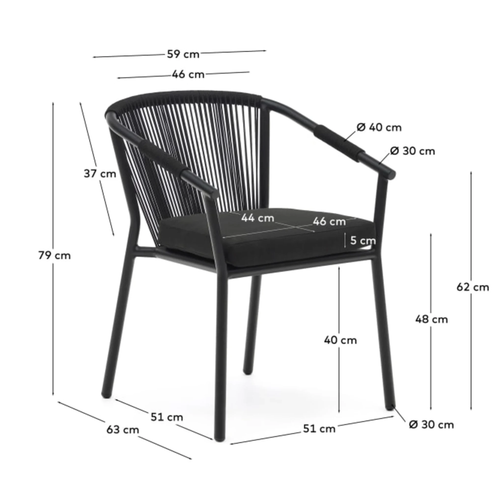 Kave Home Xelida Dining Chair, Black, Set of 4