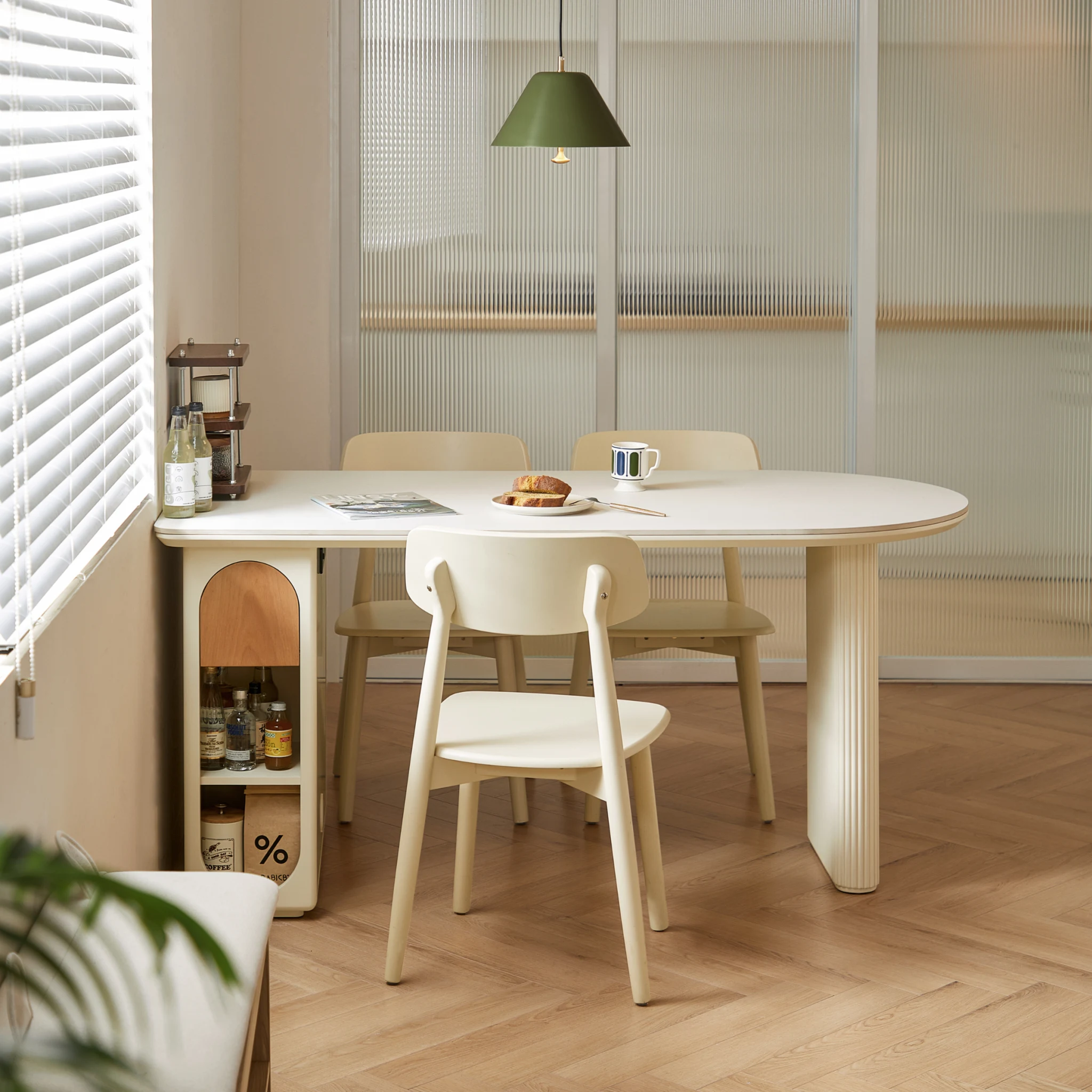 Linspire Evoke Sintered Stone Top Dining Table with Storage, W1.4m