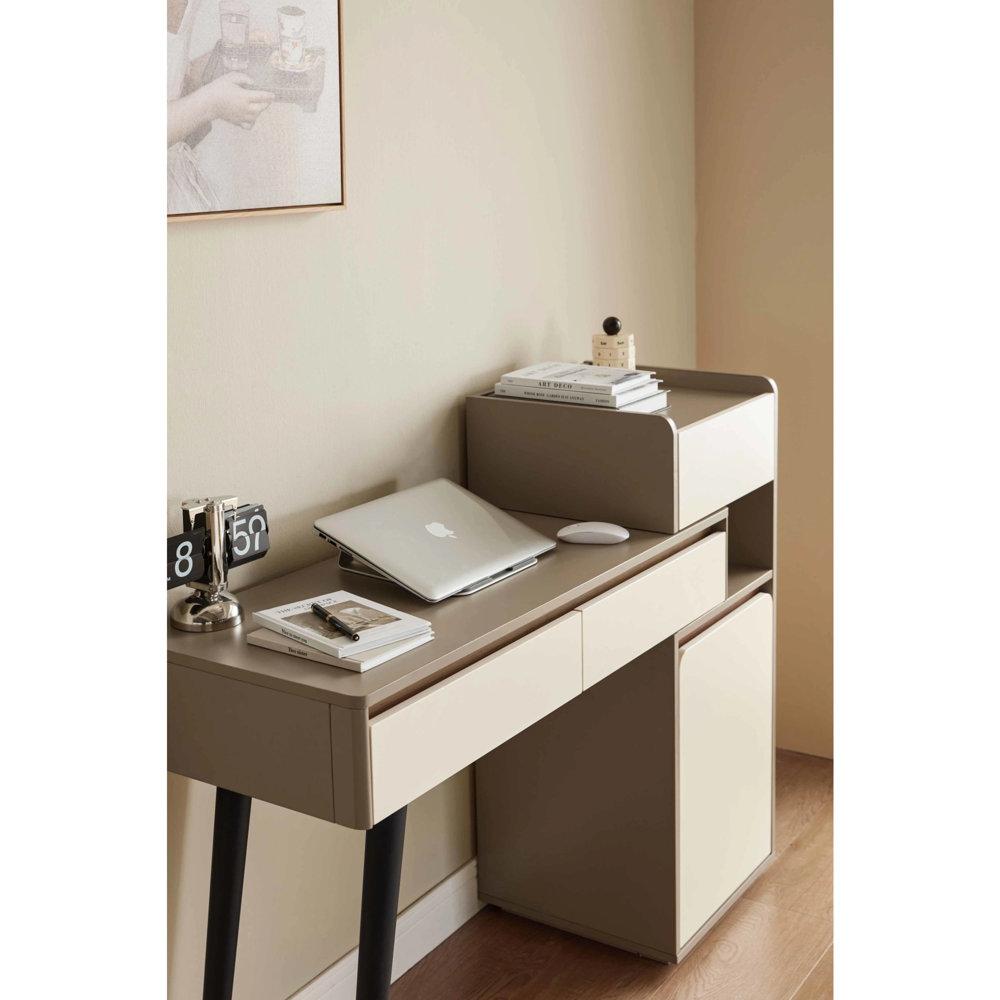 Linspire Rena Extendable Dressing Table with Storage Cabinet