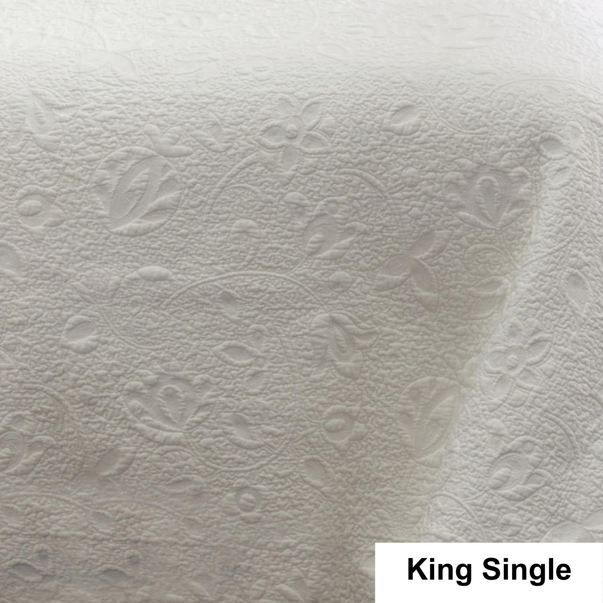 SAVONA Chantel Bedspread, White, NZ King Single