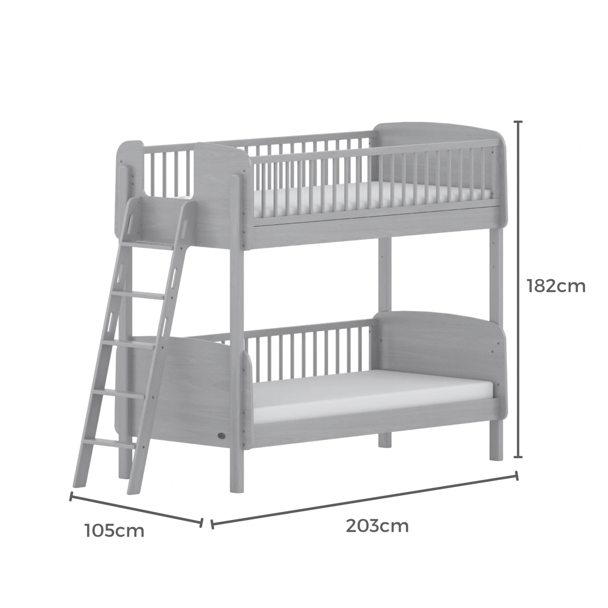 Boori Matilda Kids NZ Single Bunk Bed + Ladder, Barley White
