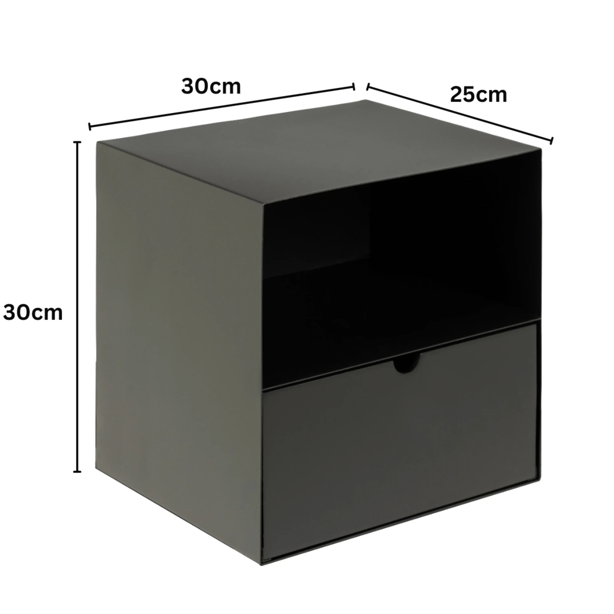 Hjem Design Jackson Bedside Table, Black, Set of 2