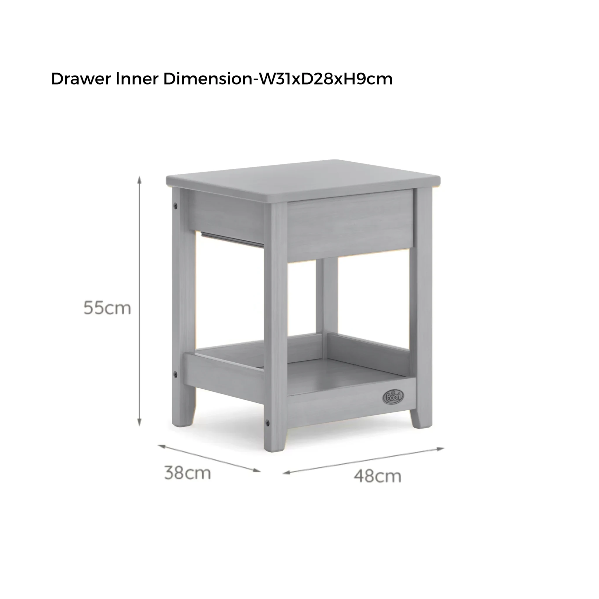 Boori Linear Kids Bedside Table, Almond