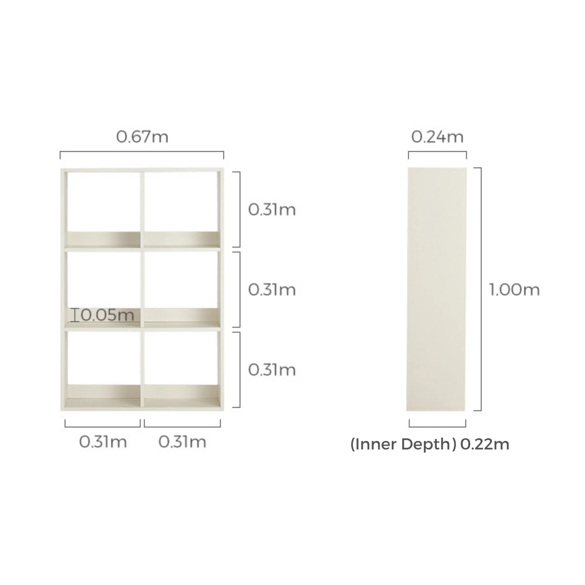 Linspire Geo 6-Cube Storage Unit, White