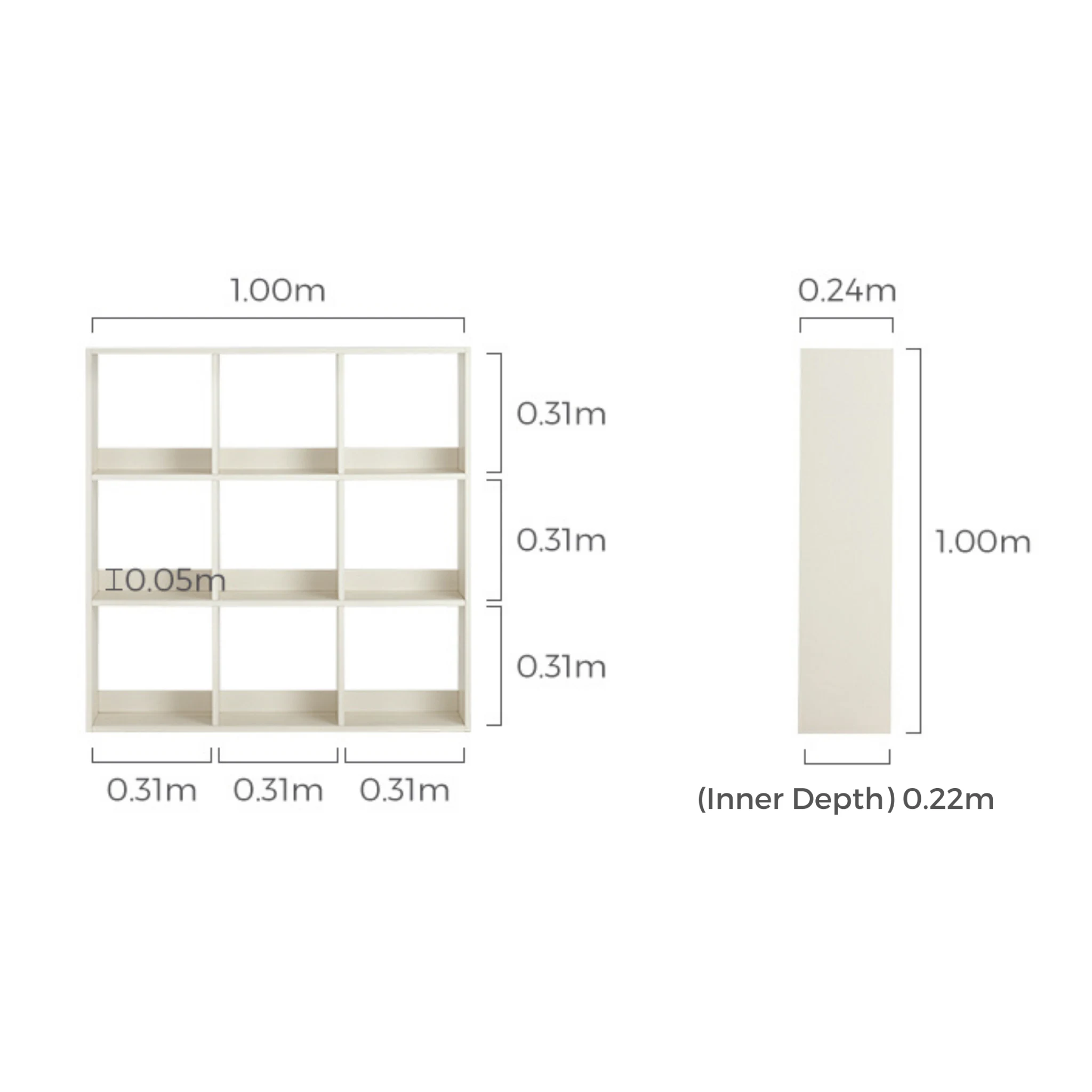 Linspire Geo 9-Cube Storage Unit, White