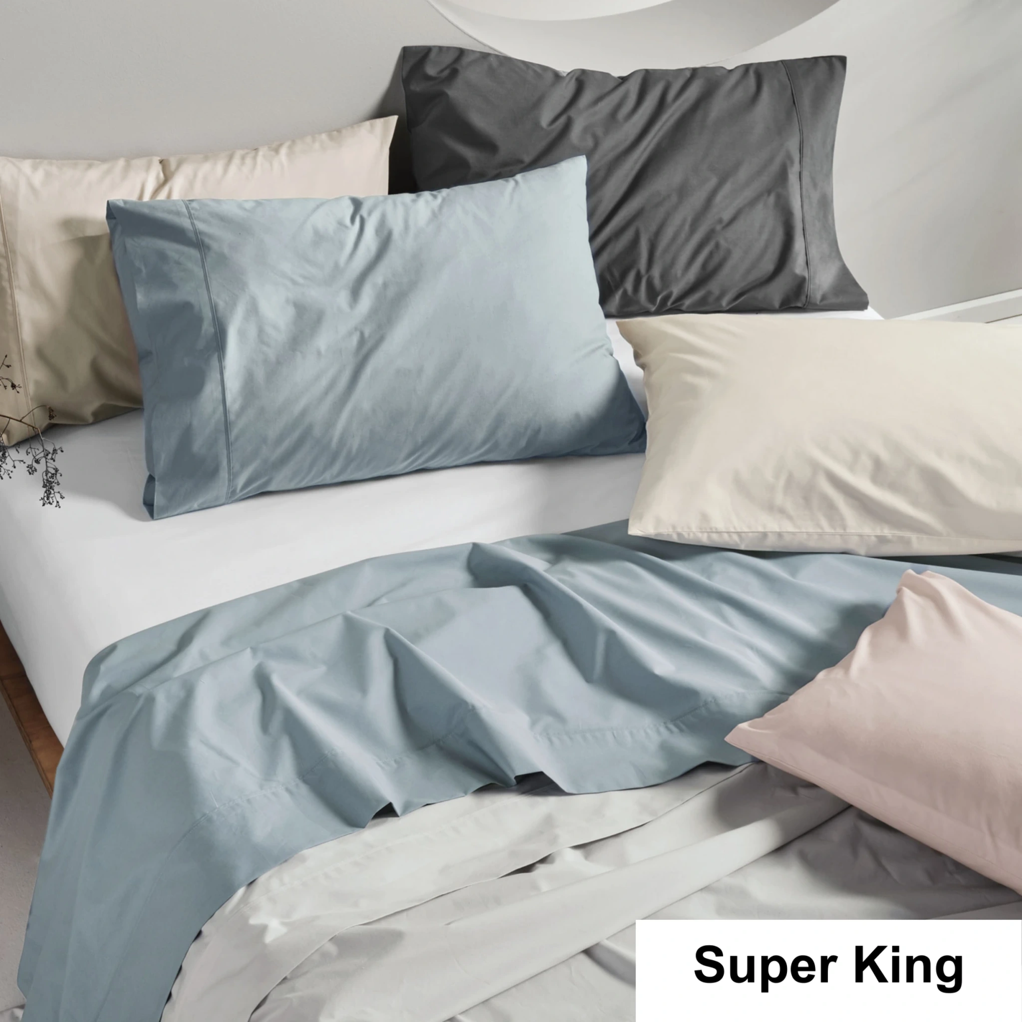 SAVONA Vienna Sheet Set, Charcoal, NZ Super King
