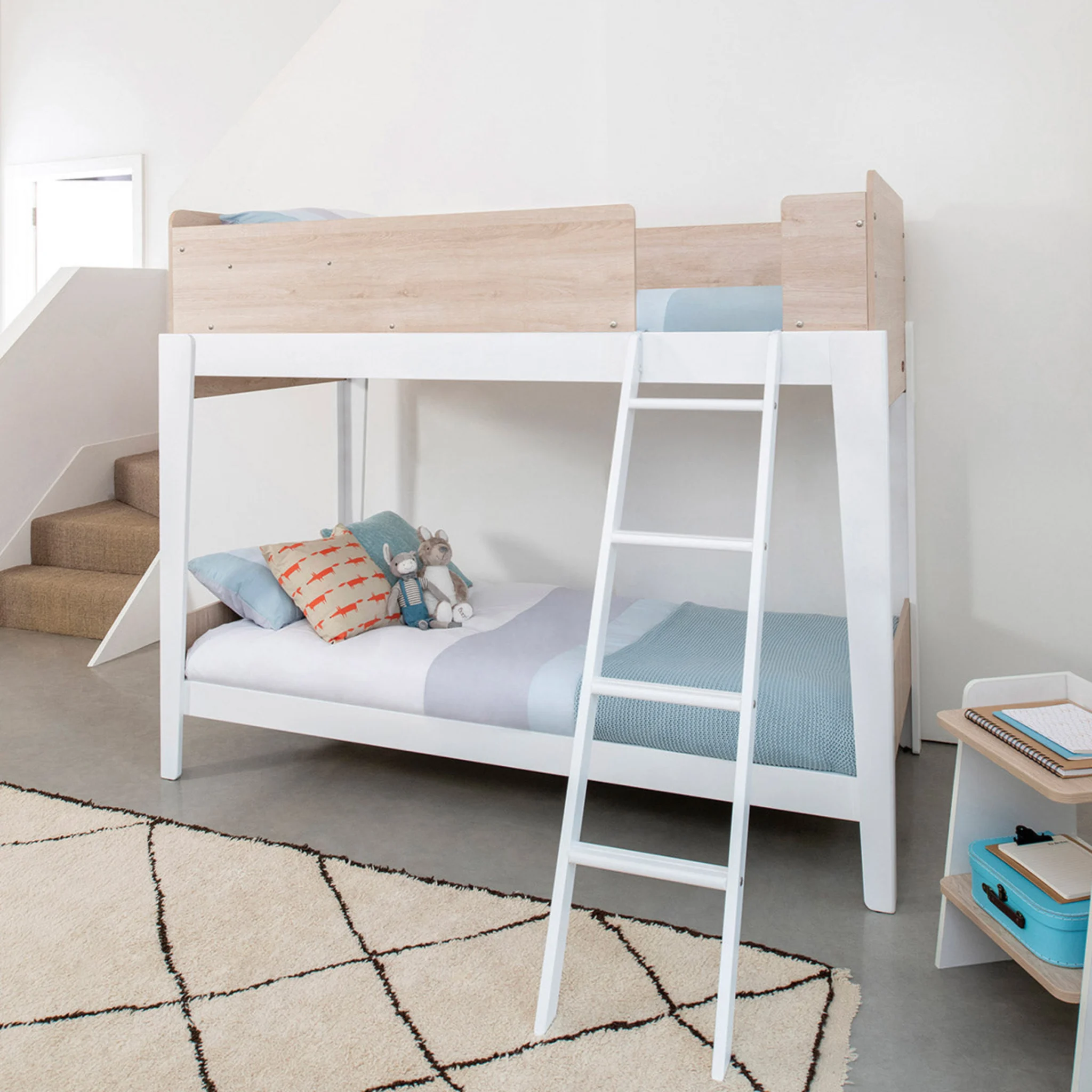 Boori Natty Kids NZ Single Bunk Bed + Ladder, Oak