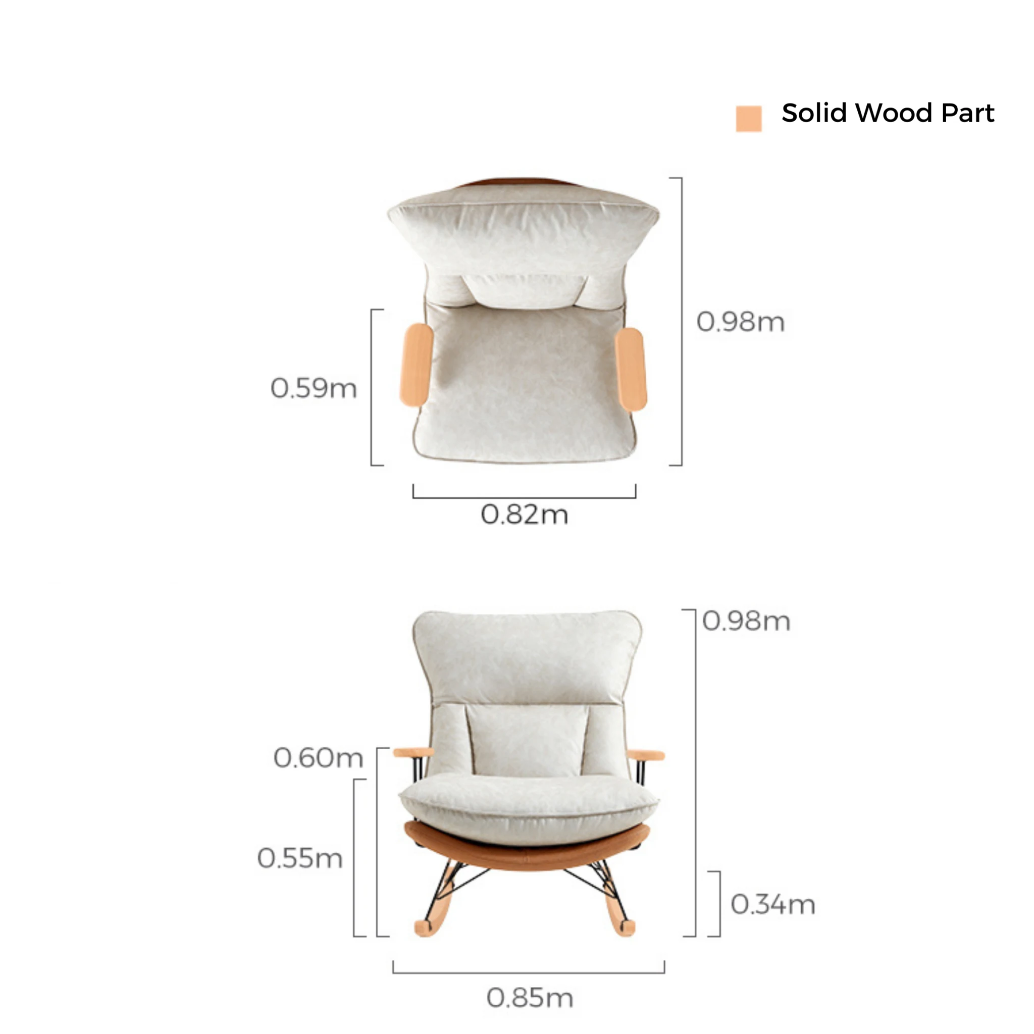 Linspire Lull Solid Wood Rocking Chair