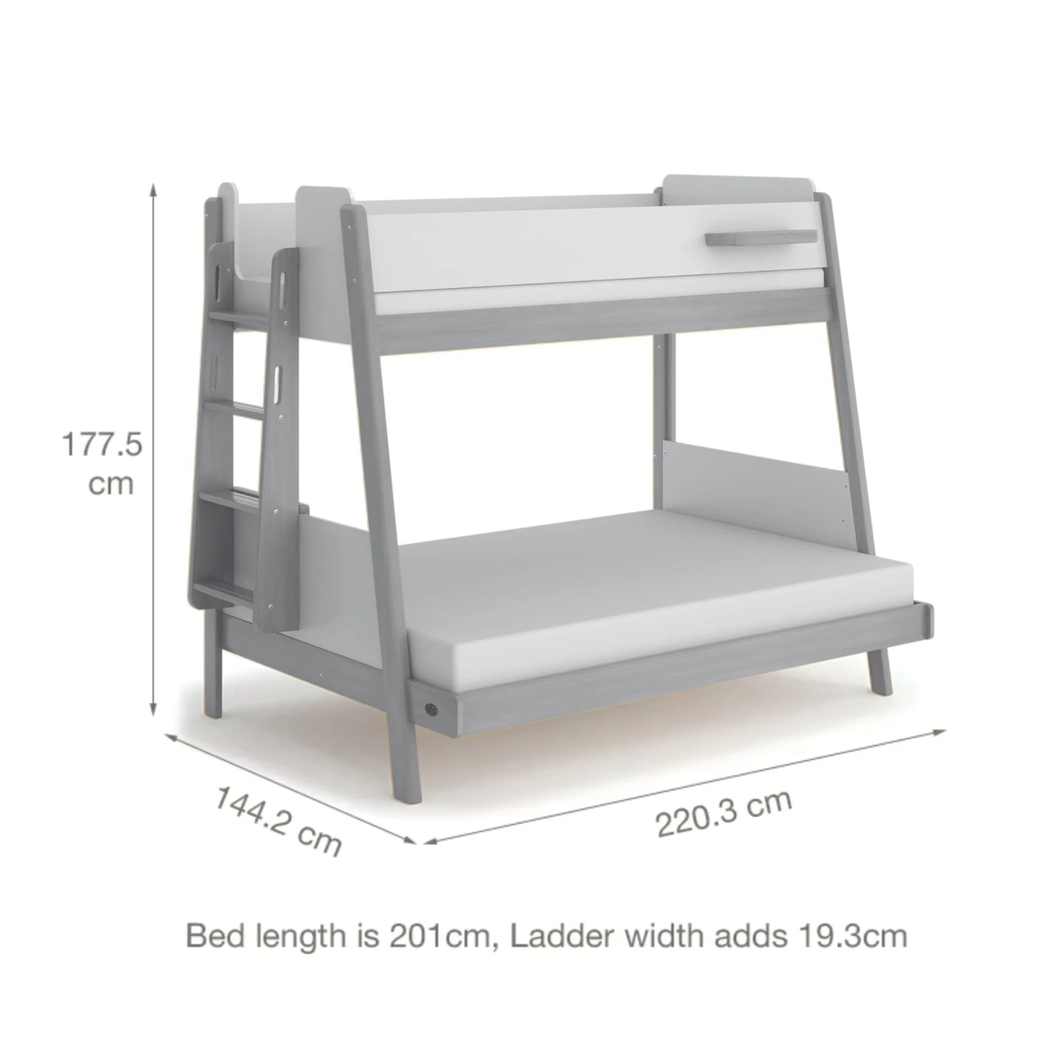 Boori Natty Kids Maxi Bunk Bed + Ladder, Cherry, NZ Single