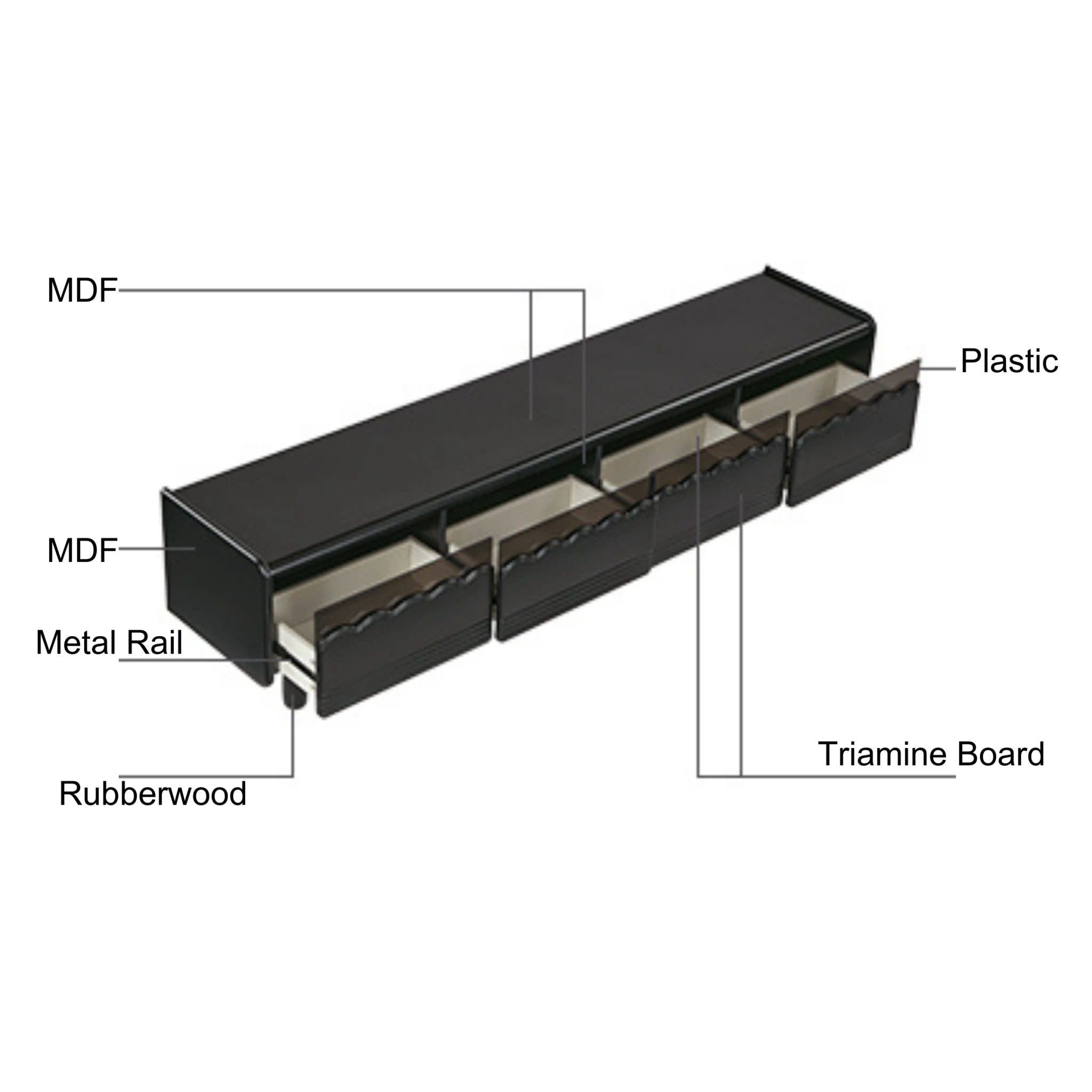 Linspire Moti Entertainment Unit with 4 Drawers