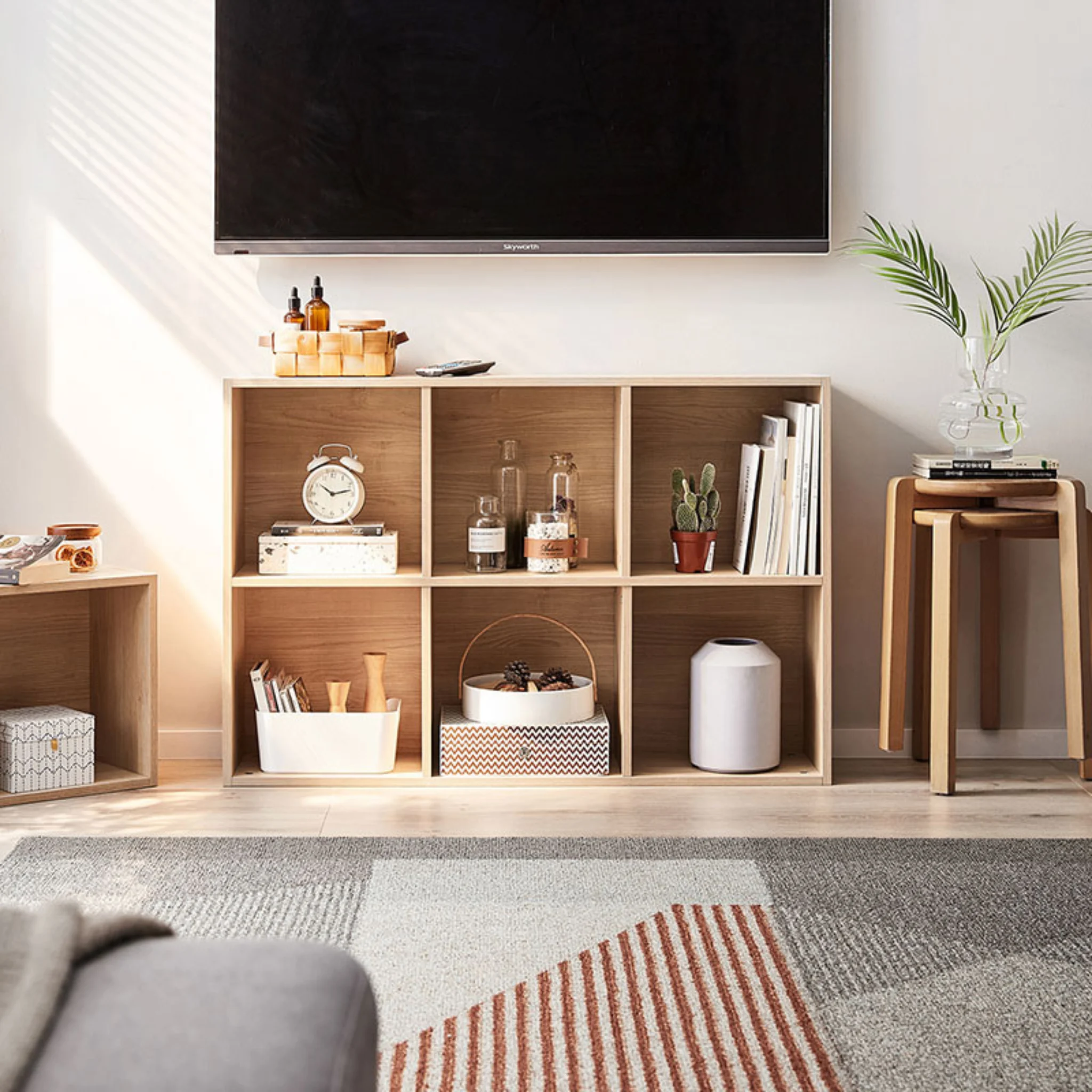Linspire Geo 6 Cube Storage Unit, Natural Wood