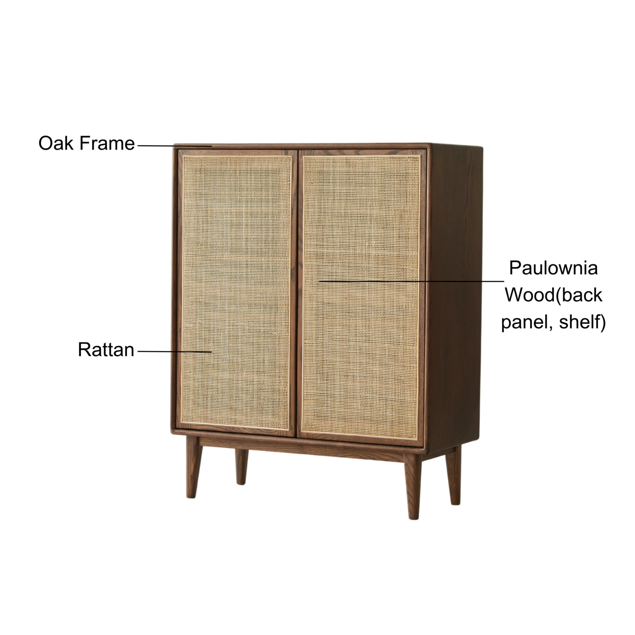Solidwood Bailey Shoe Cabinet, 80x35cm, Dark Wood