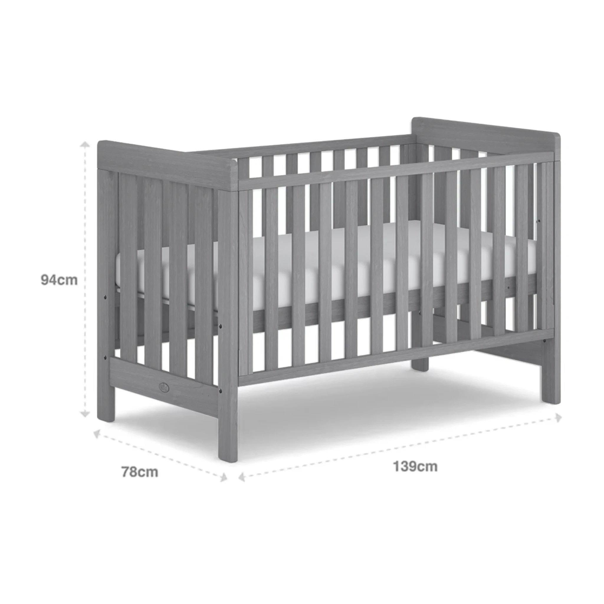 Boori Daintree Kids Baby Cot, Pebble