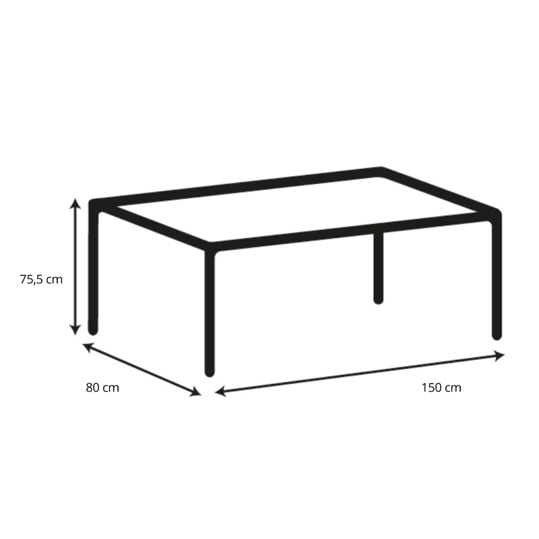 Hjem Design Yuno 4-Seater Dining Table, Natural Wood