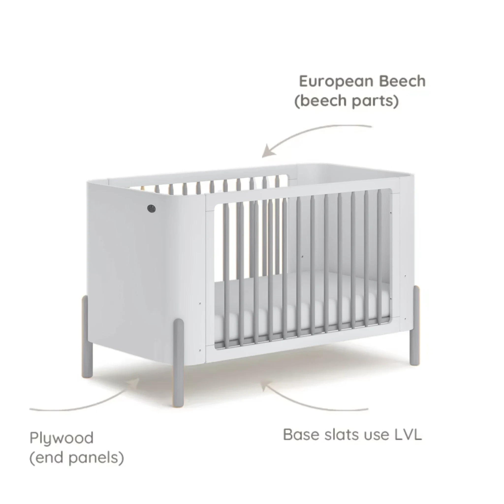 Boori Nova Kids Baby Cot, Cherry