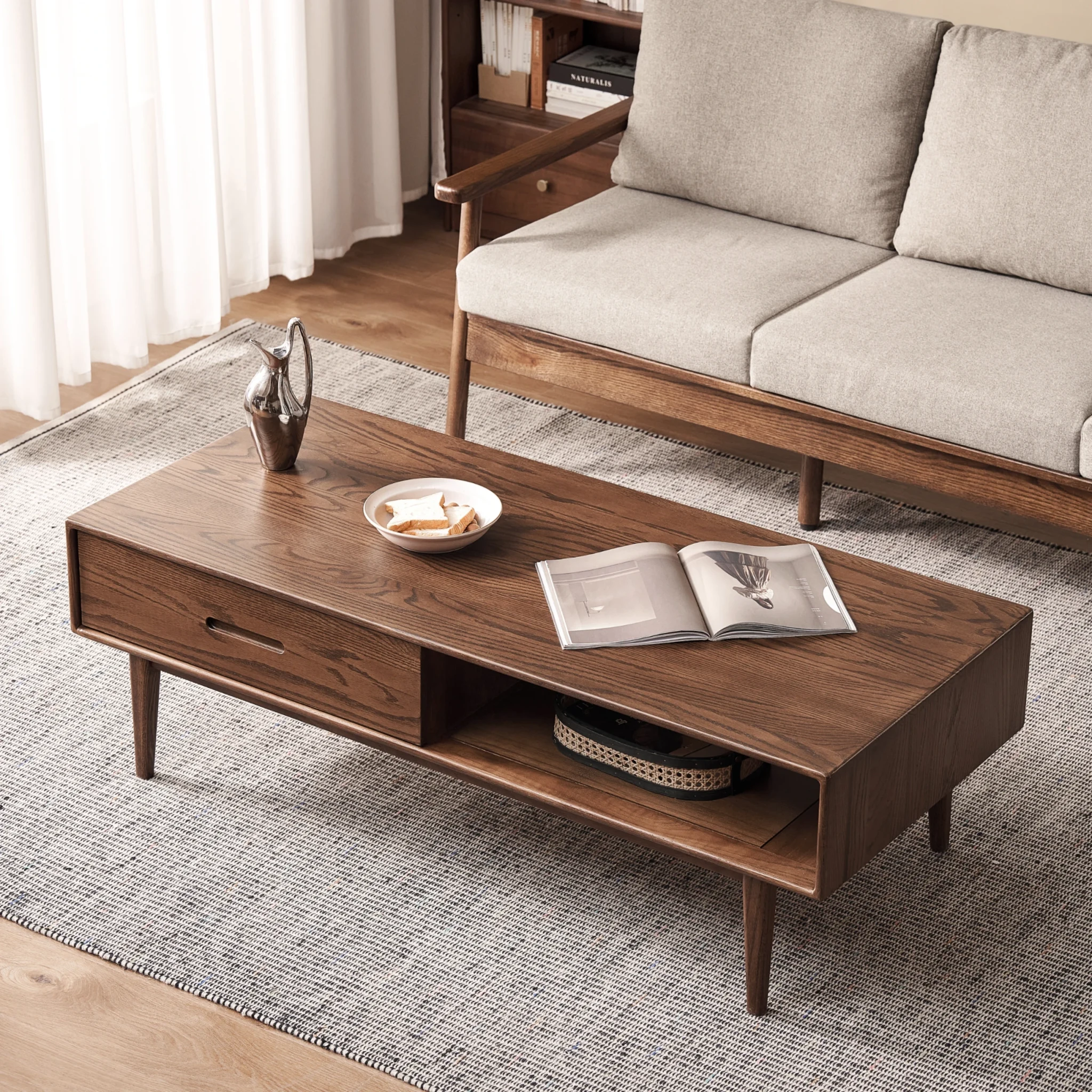 Solidwood Bailey Coffee Table, 100cm, Dark Wood