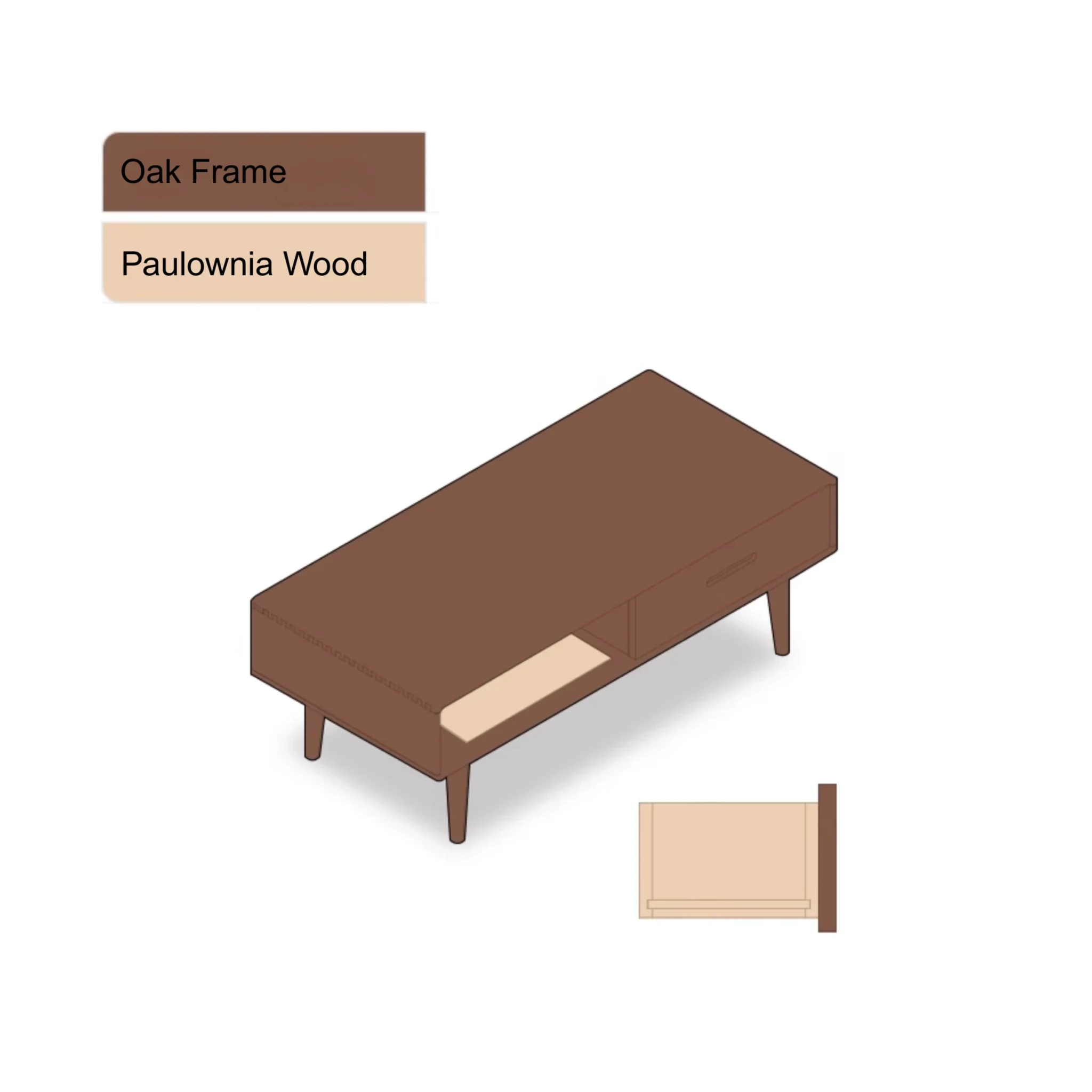 Solidwood Bailey Coffee Table, 100cm, Dark Wood