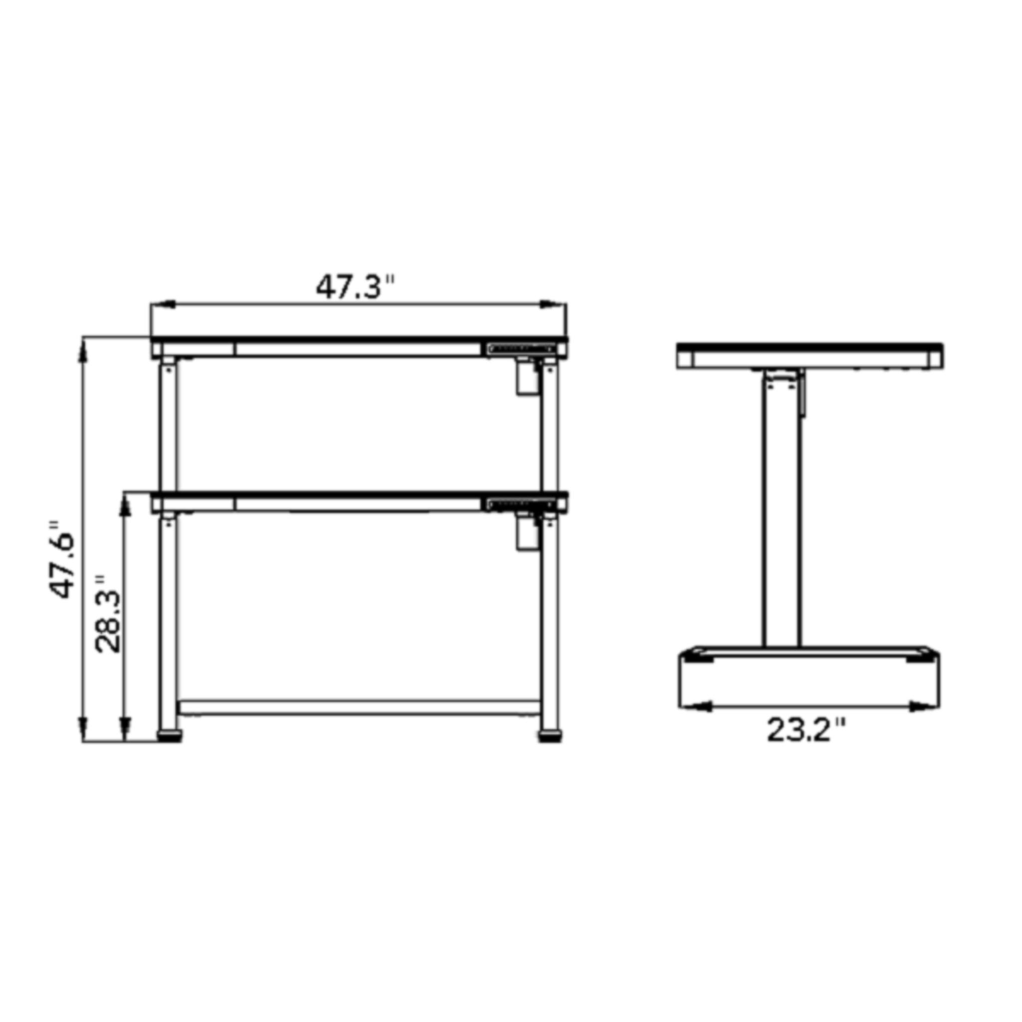 Loctek Et118 All-in-One Standing Desk, With 2 USB-A + 1 USB-C Charging Port, Pull-out Drawer, 120x60cm, Black