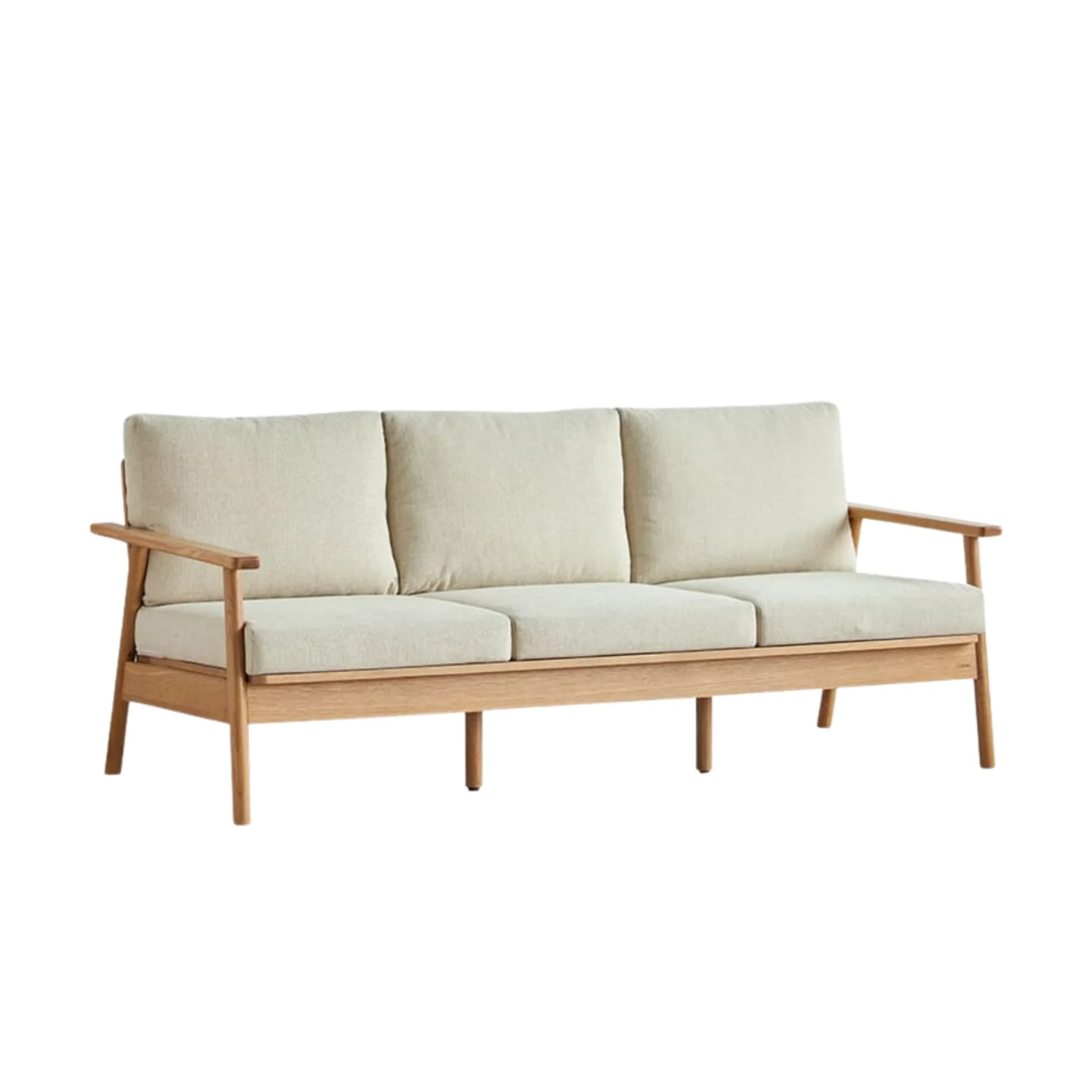 Solidwood Seattle 2PCS Sofa Set, 3+2 Seater, Natural Wood