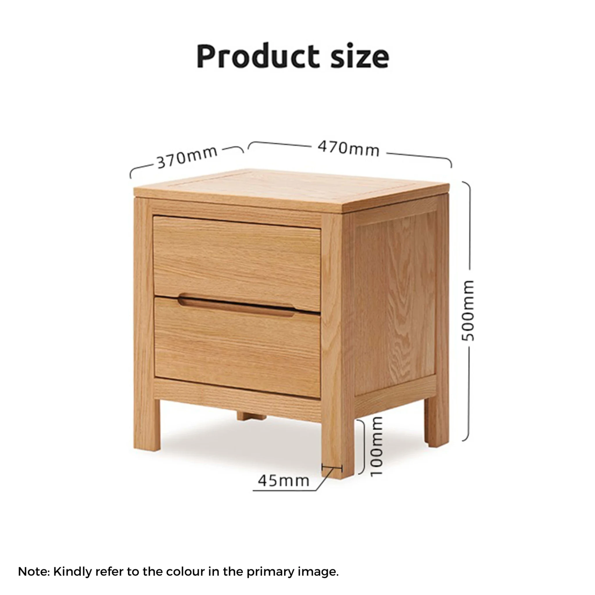 Solidwood Edinburgh 2PCS Bedside Table Set, Dark Wood
