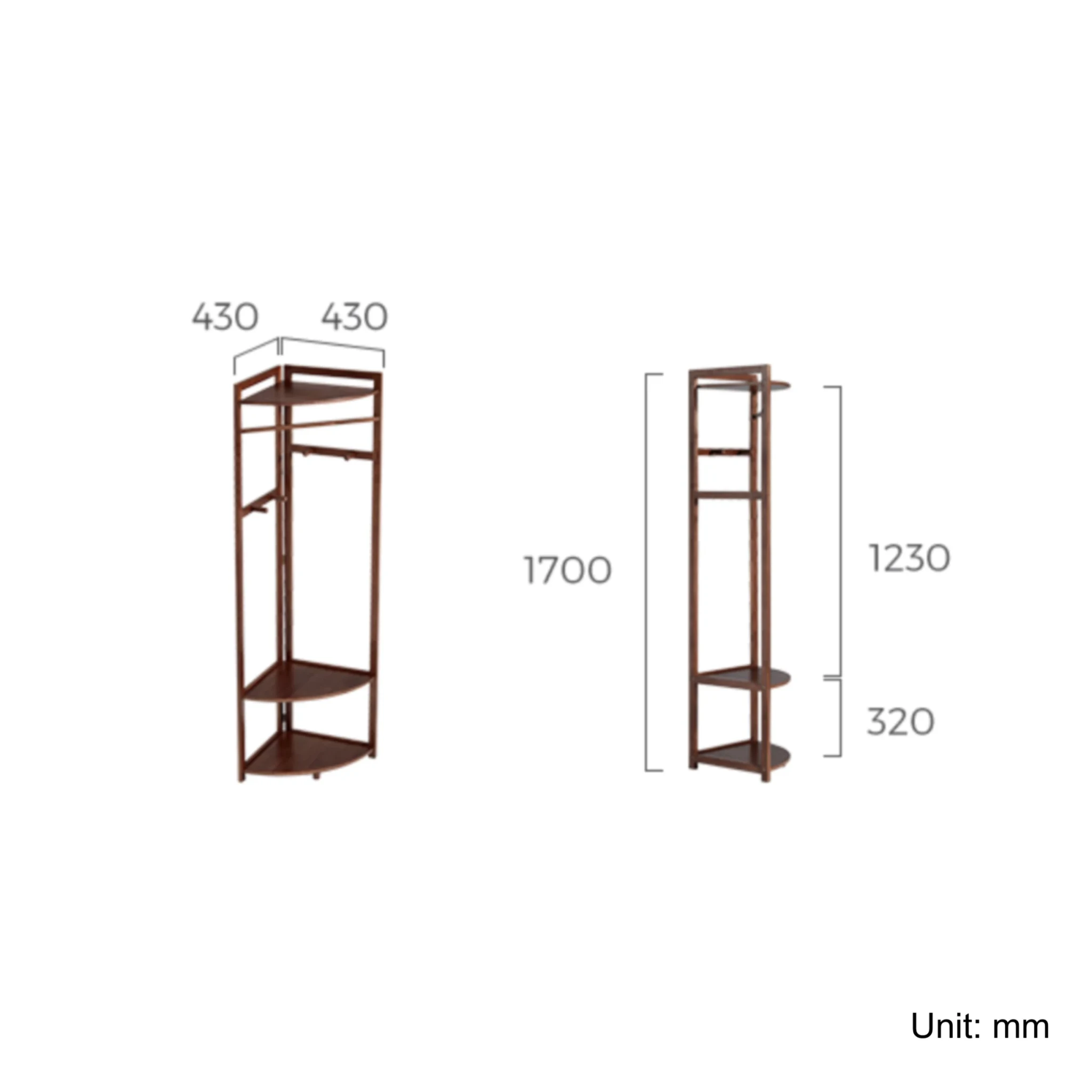 Linspire Quaint Solid Wood Corner Clothes Rack, Large