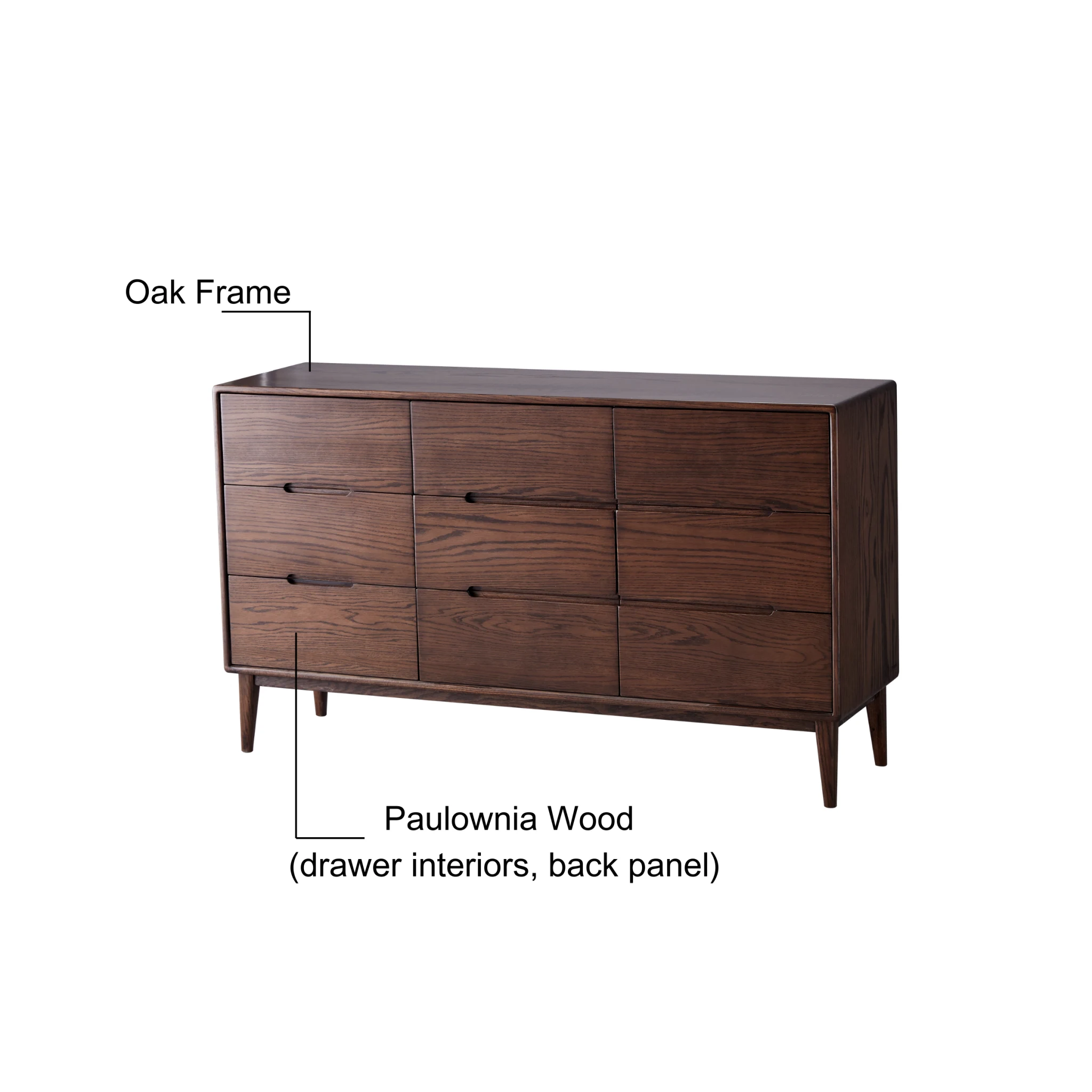 Solidwood Bailey Chest of 9 Drawers