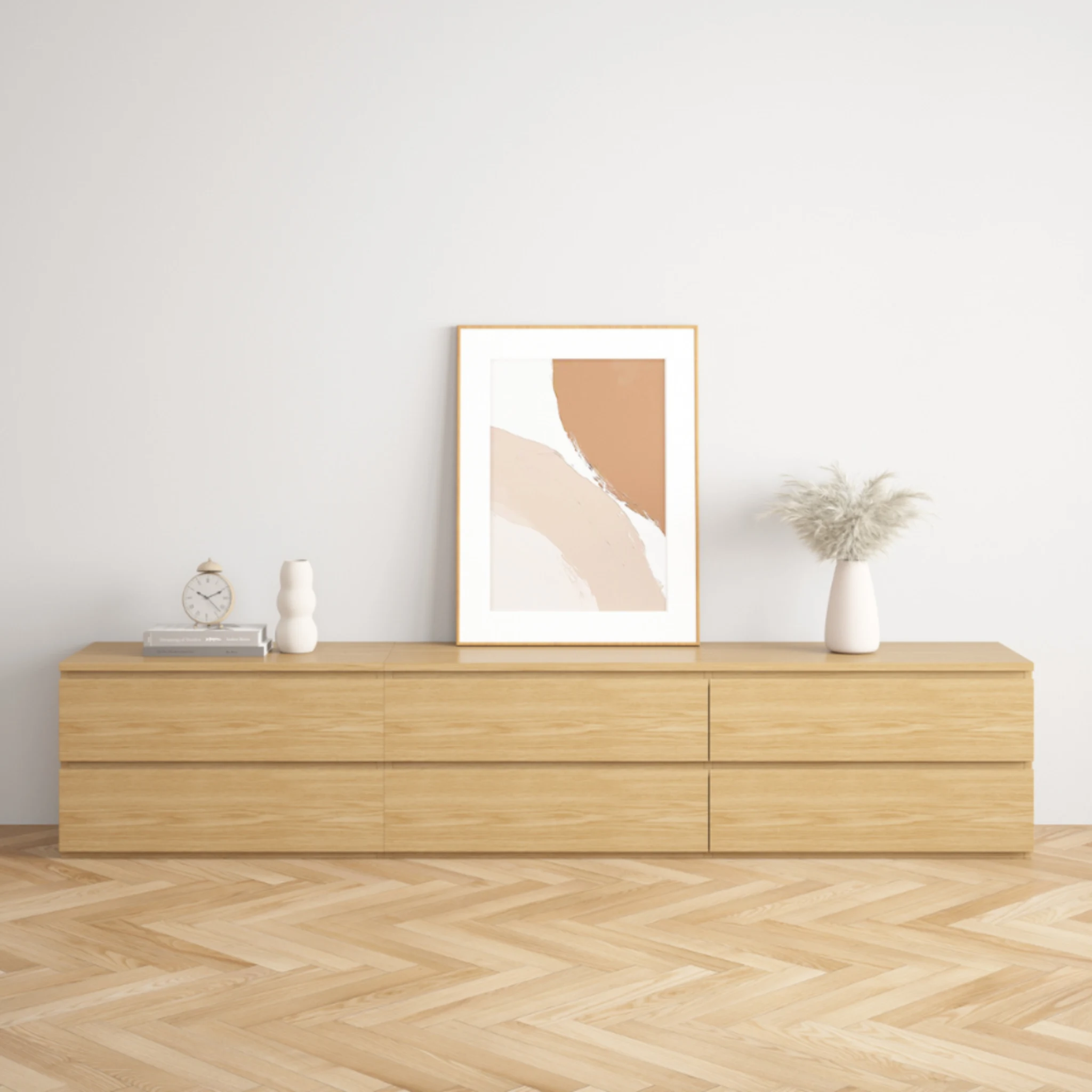 Loft Ensio Entertainment Unit, 240cm, Natural Wood