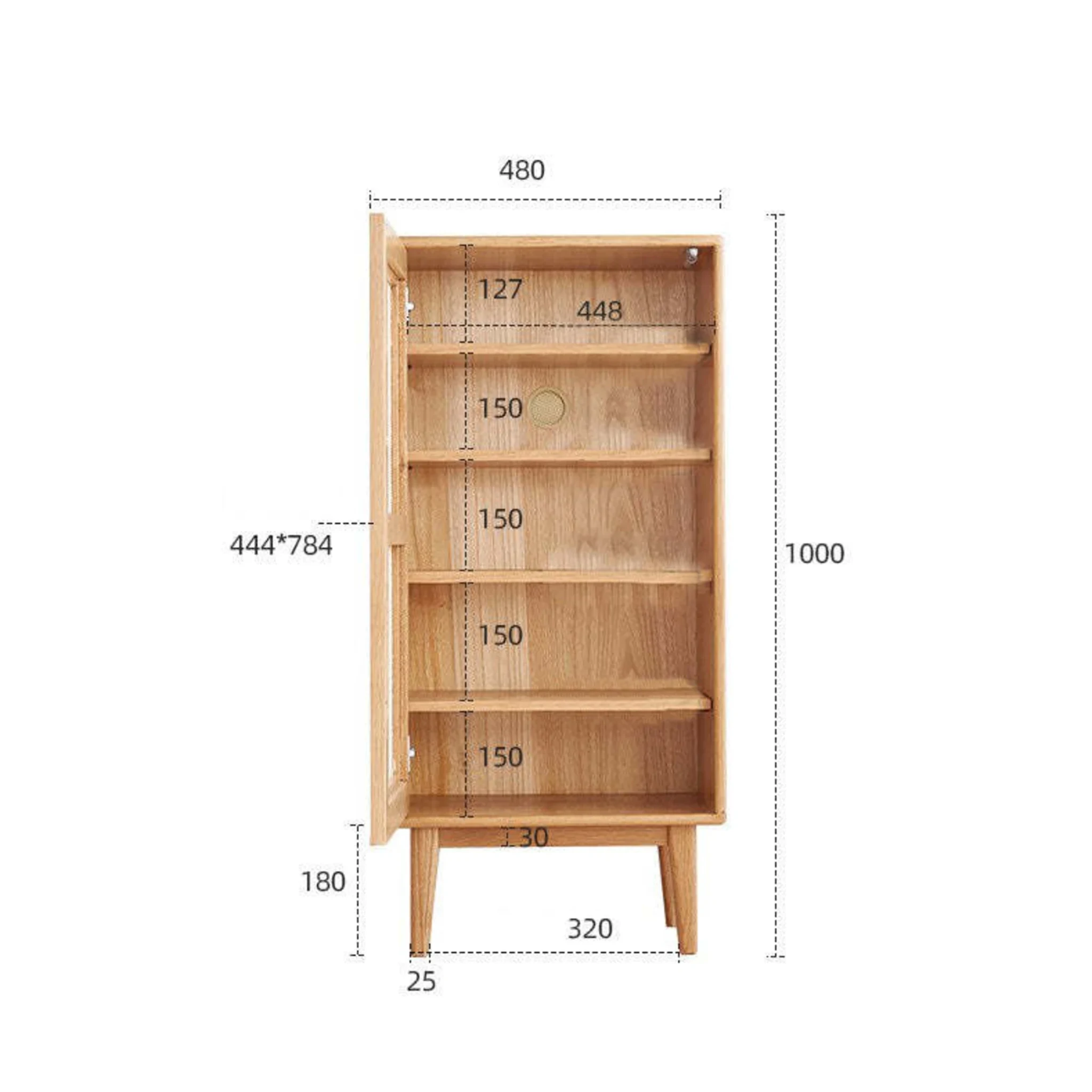Solidwood Bailey Shoe Cabinet, 48x35CM, Natural Wood
