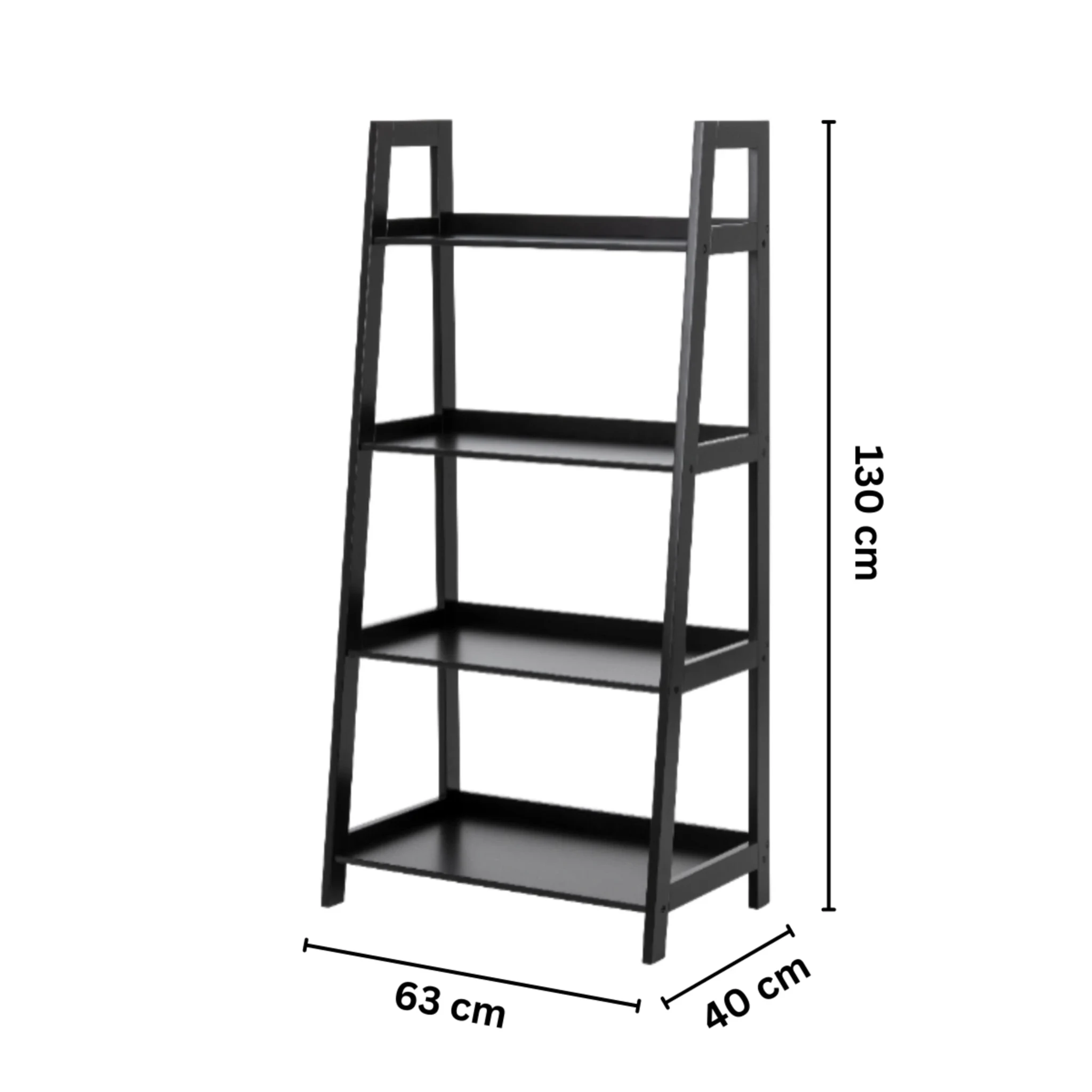 Hjem Design Danny Bookshelf, Black, 130cm