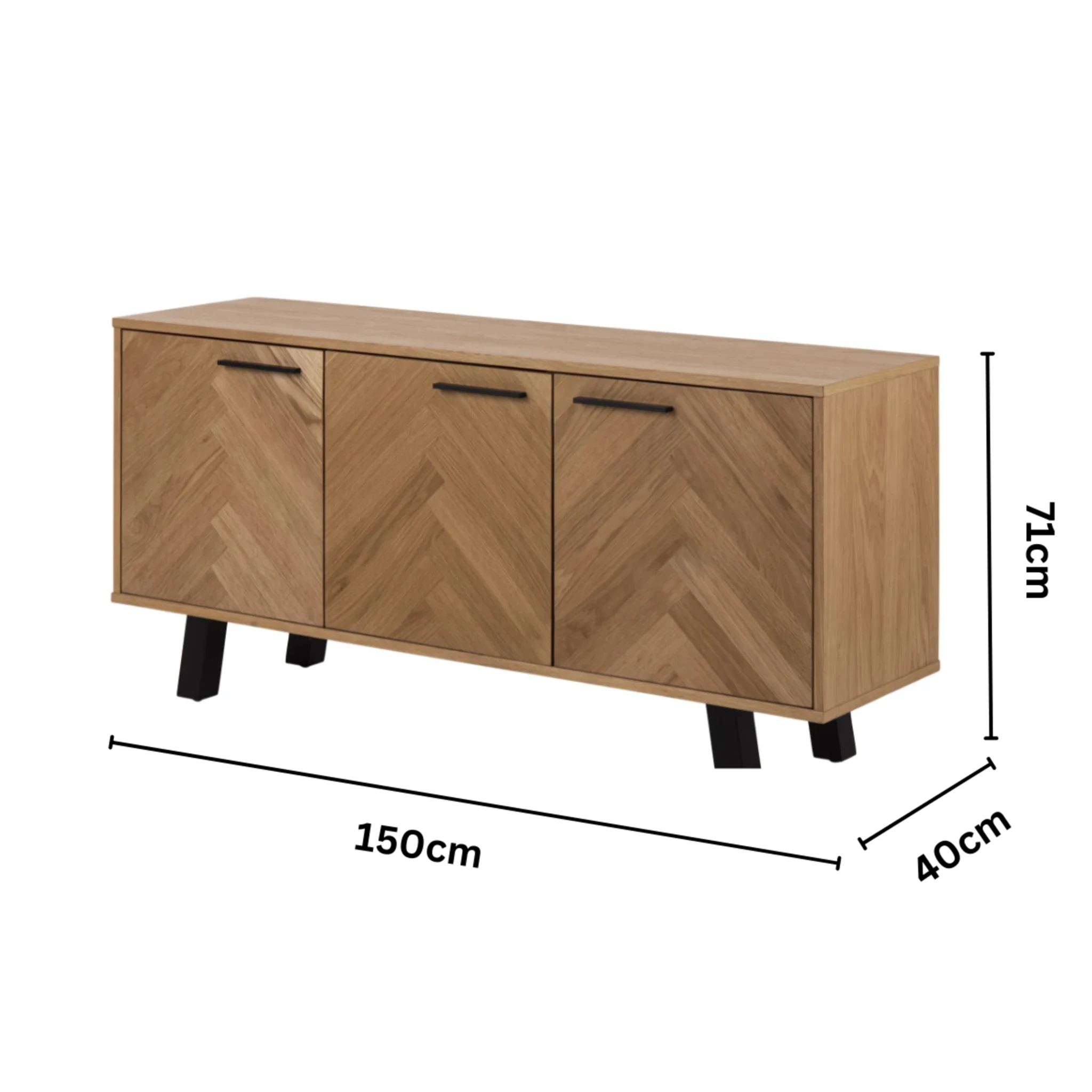 Hjem Design Brighton Sideboard, Natural Wood