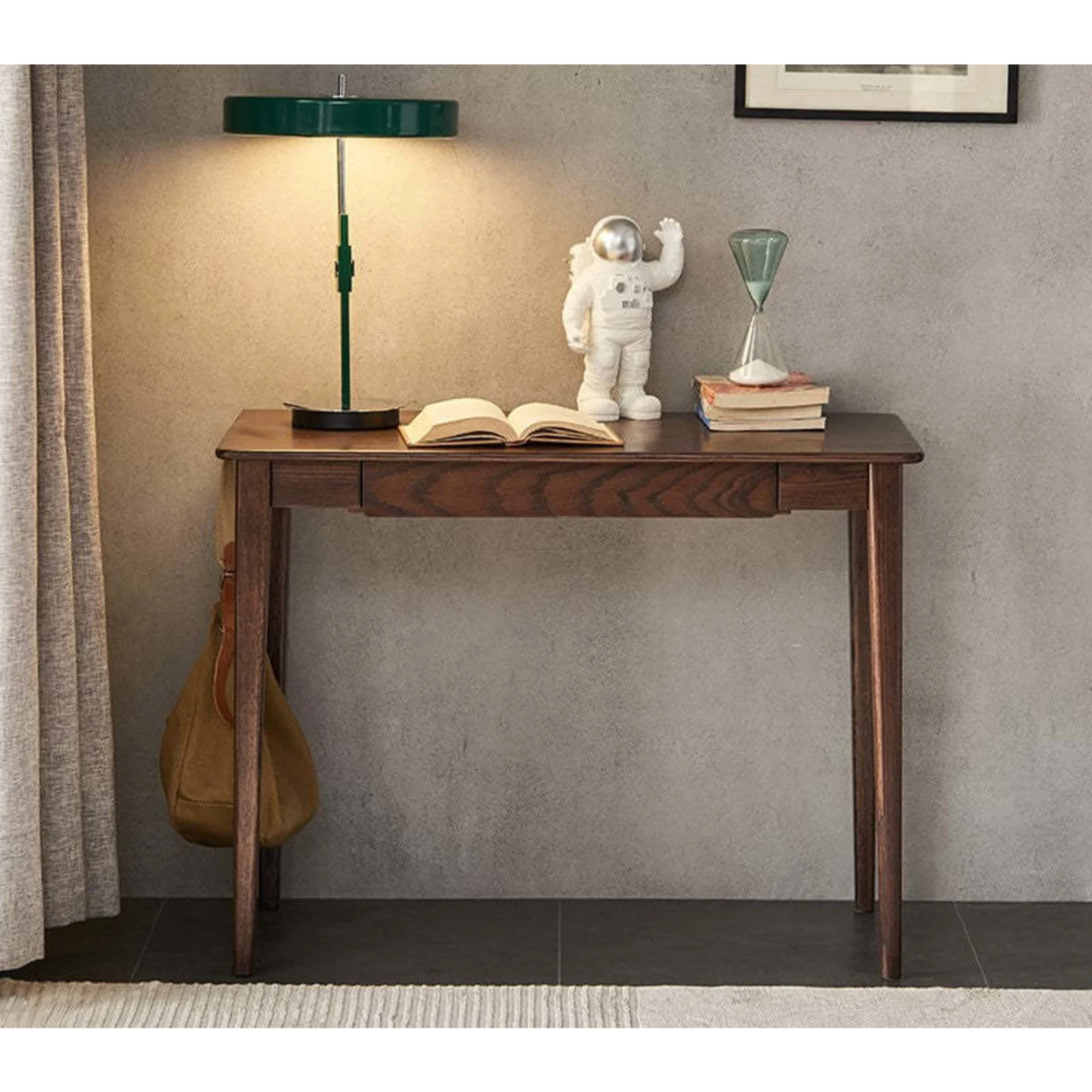 Solidwood Bailey Desk, A Drawer, 100x50CM, Dark Wood