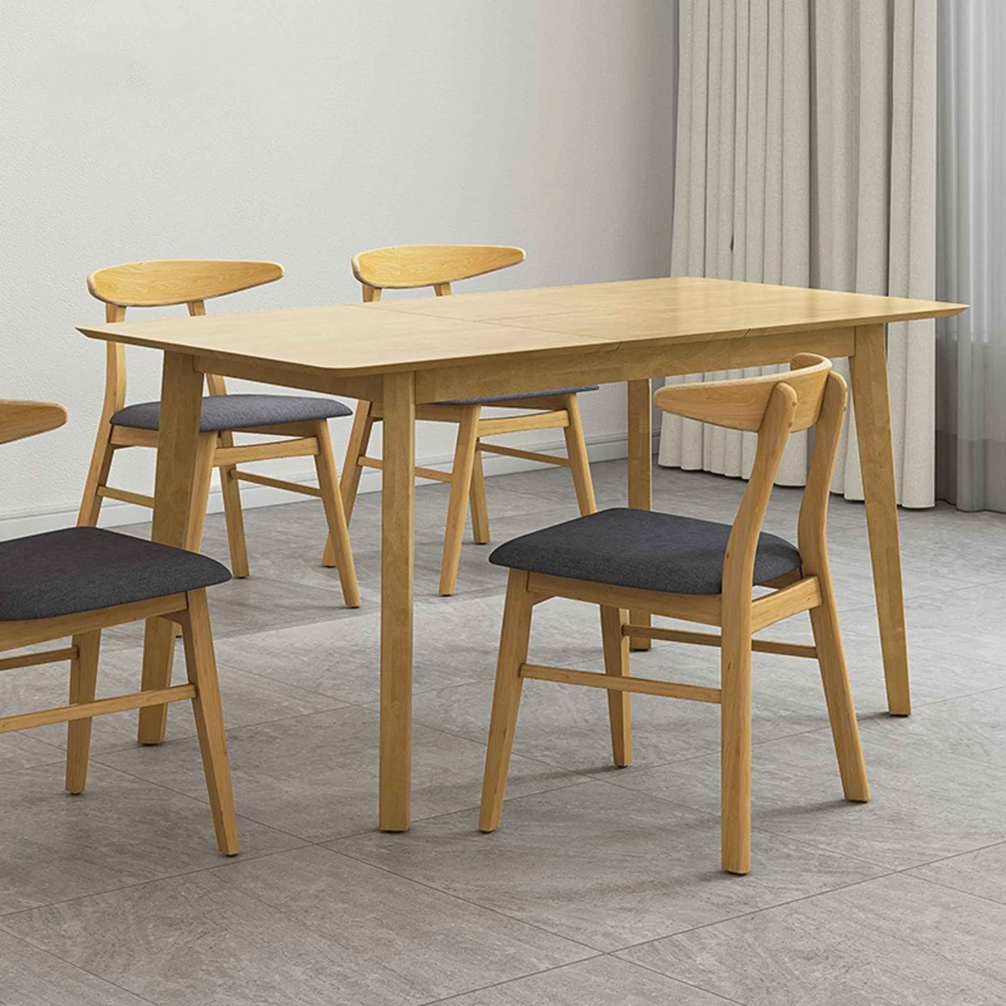 Loft Hansan Extendable Dining Table, Natural Wood, 120/150