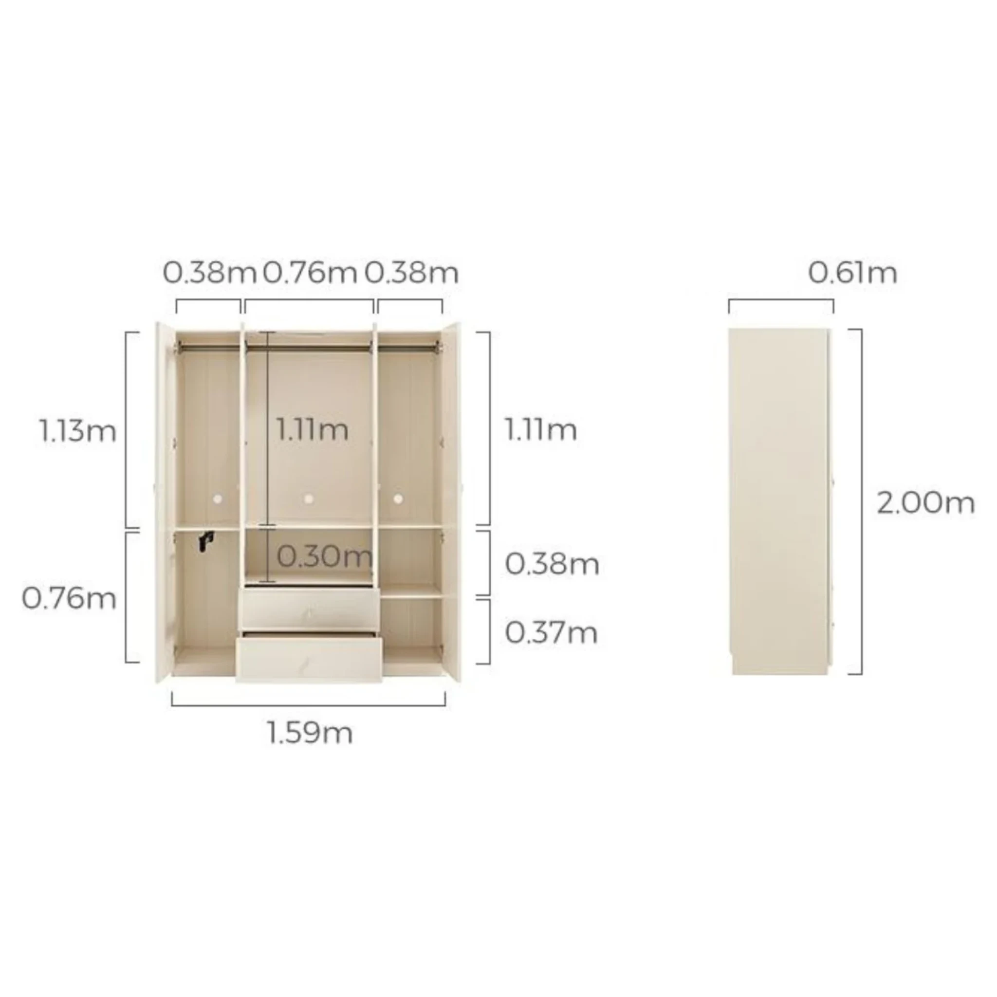 Linspire Haven 4-Door Wardrobe
