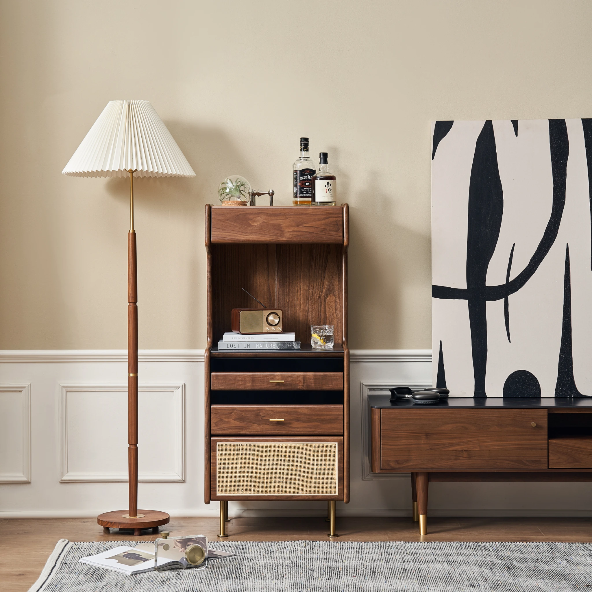 Solidwood Luxembourg Walnut Sideboard with Sintered Stone Top