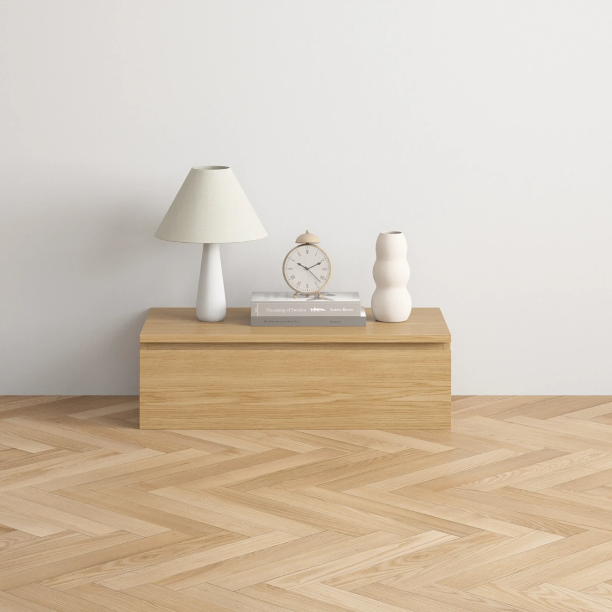 Loft Japandi Floating Entertainment Unit, 80cm, Natural Wood