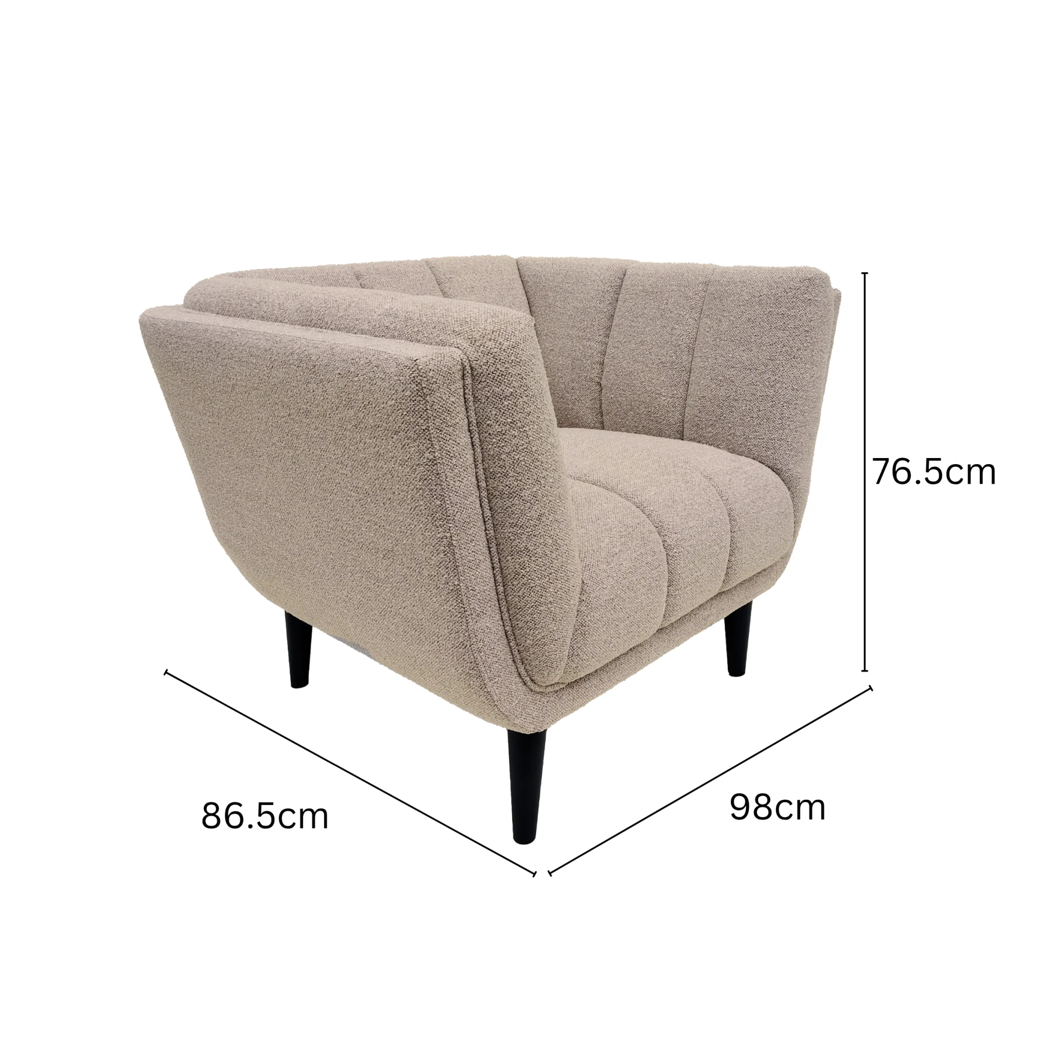 Hjem Design Tampa 1-Seater Sofa, Beige