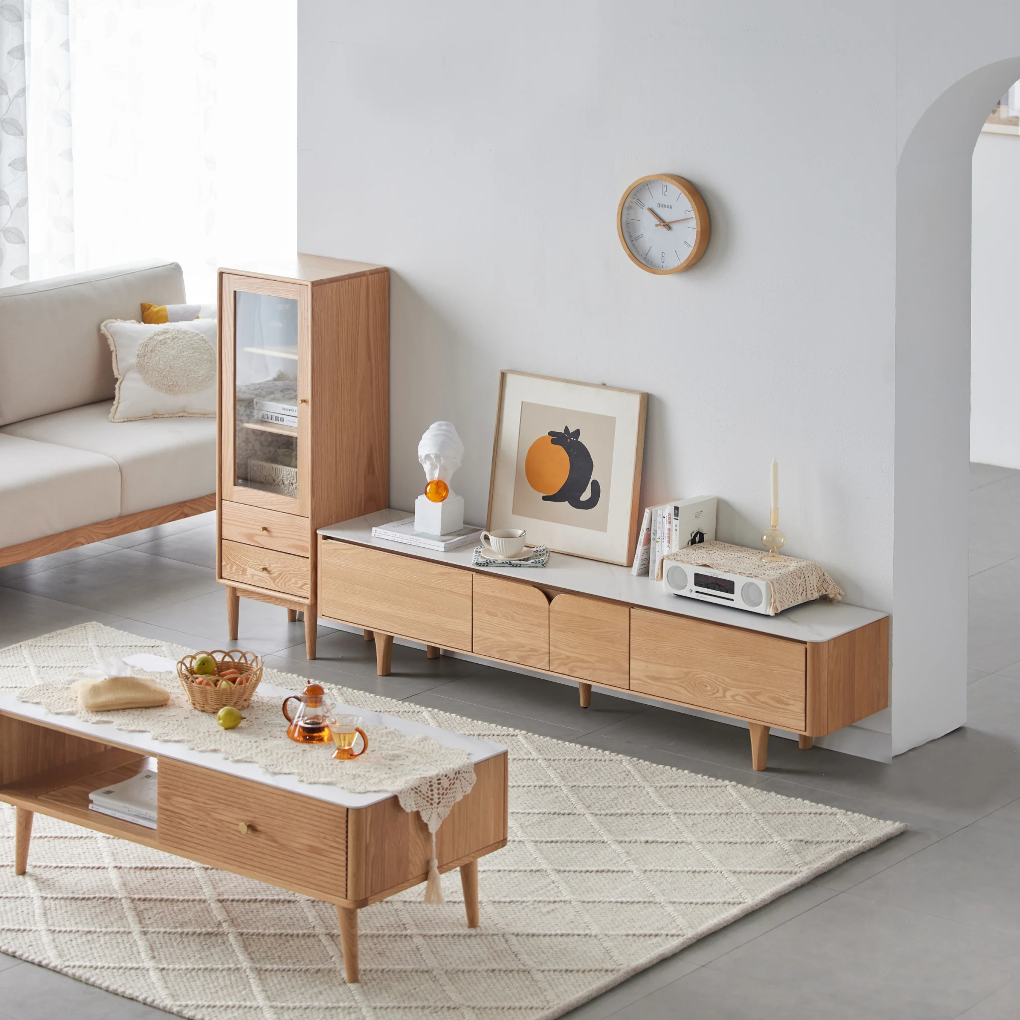 Solidwood Santa Rosa Entertainment Unit with Sintered Stone Top