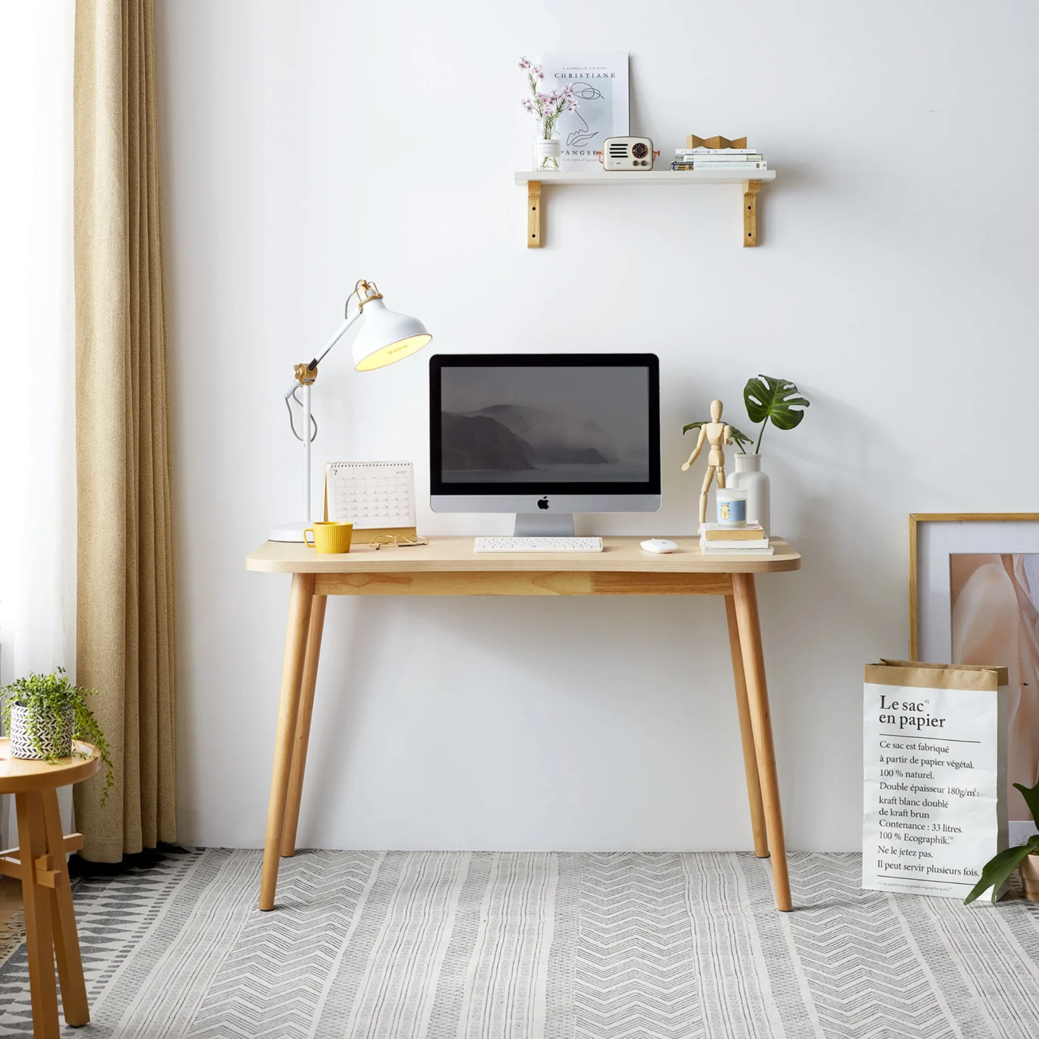 Linspire Oria Computer Desk, W100cm, Natural Wood