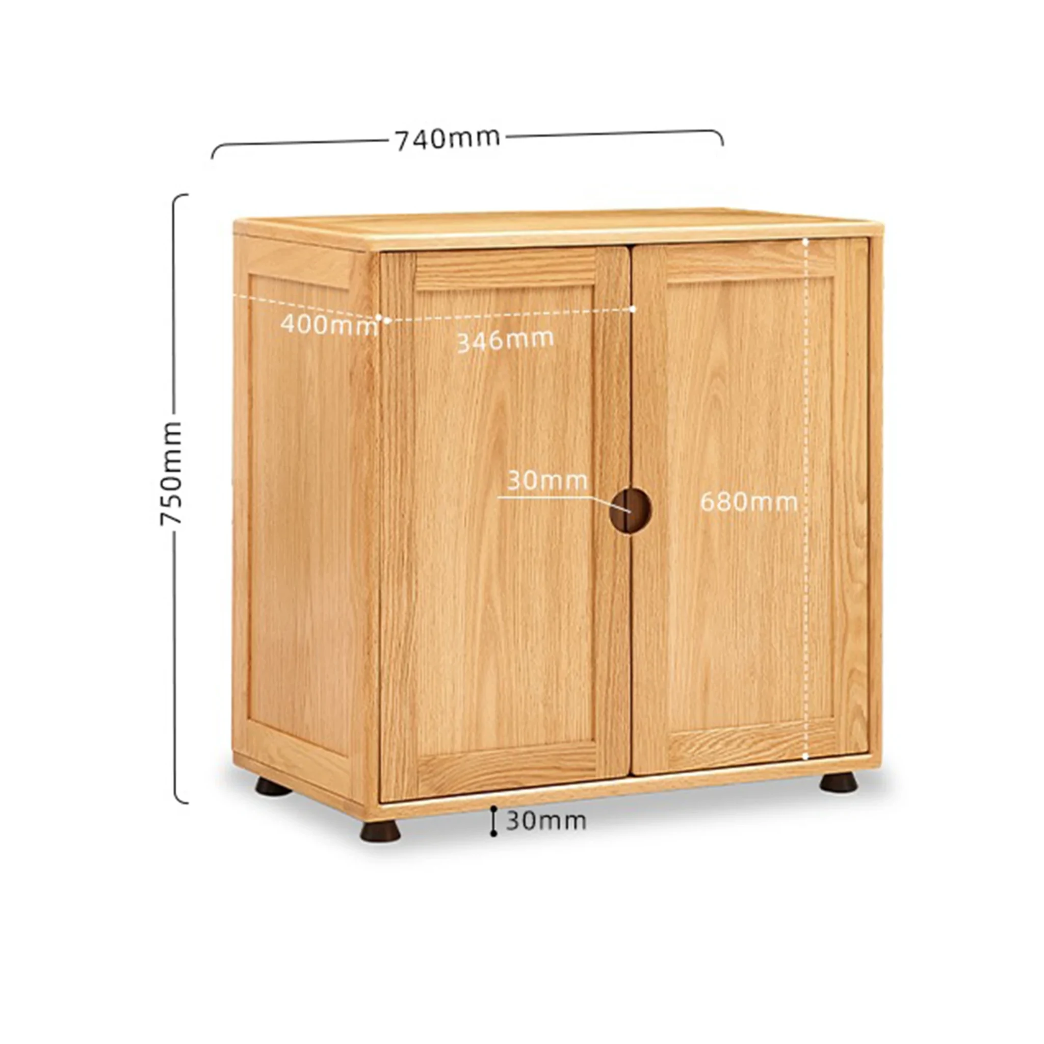 Solidwood Gleam Kids Combo Storage Cabinet, 74x40x75cm, Natural Wood