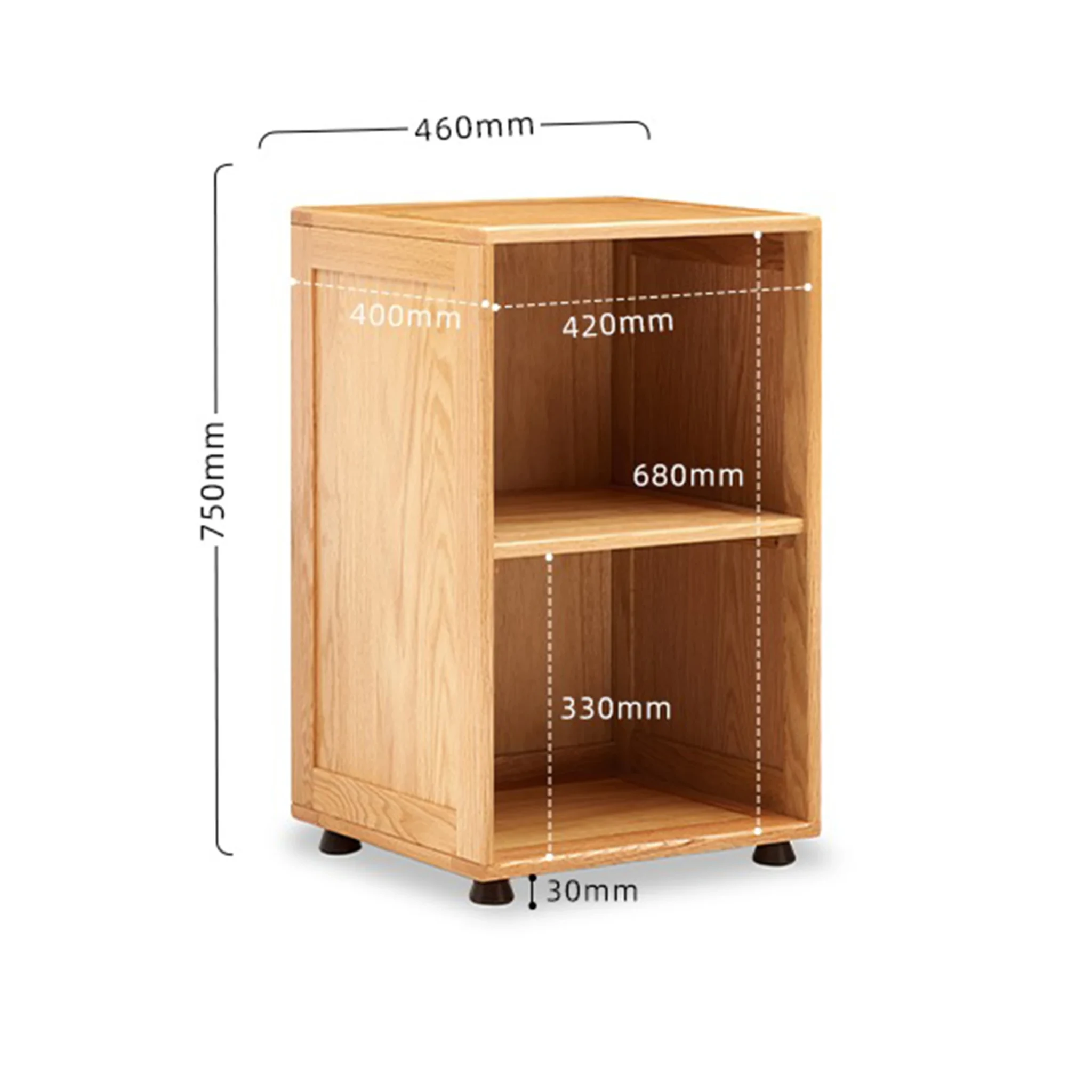 Solidwood Gleam Kids Combo Storage Shelf, 46x40x75cm, Natural Wood