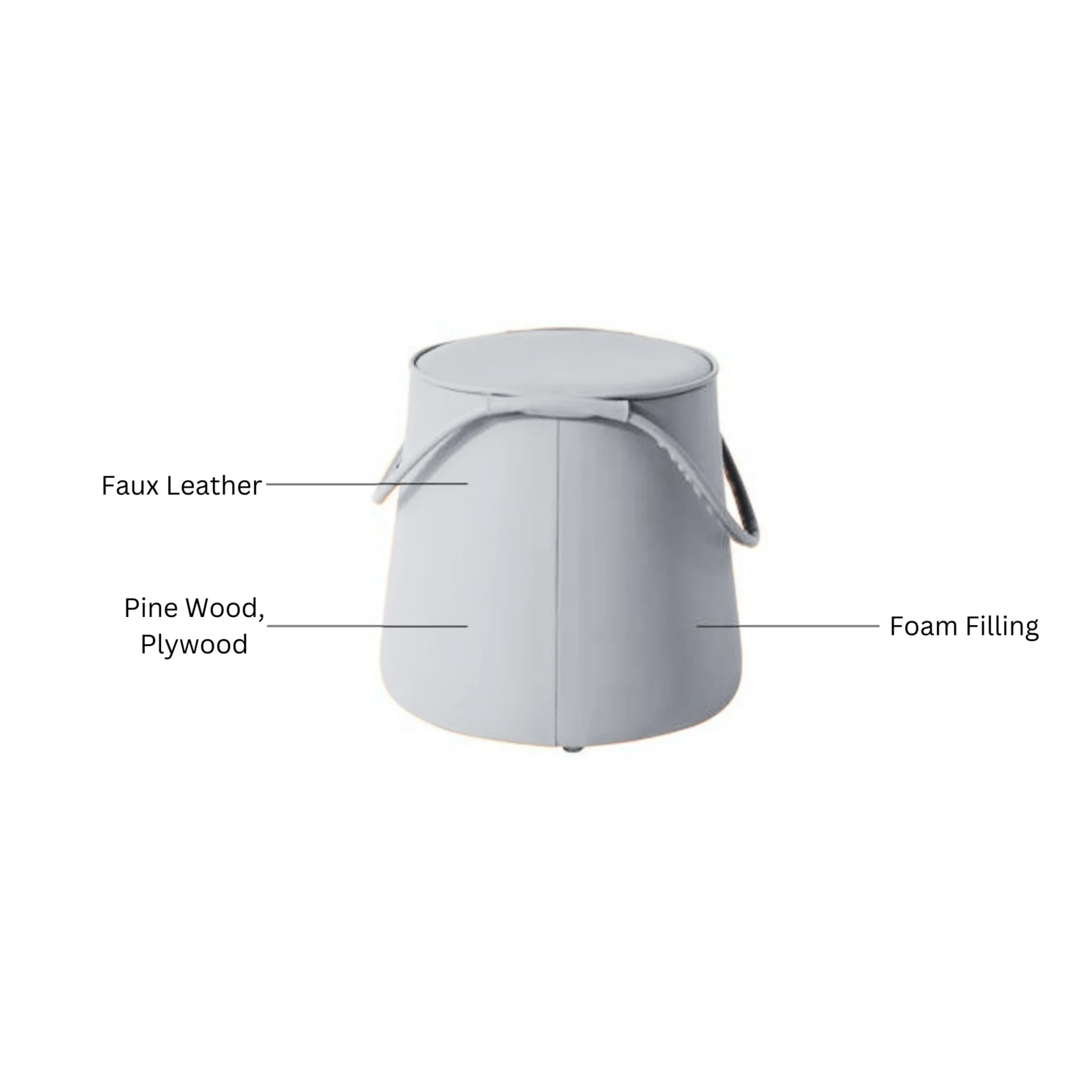 Linspire Kabos Leather Ottoman, Ivory